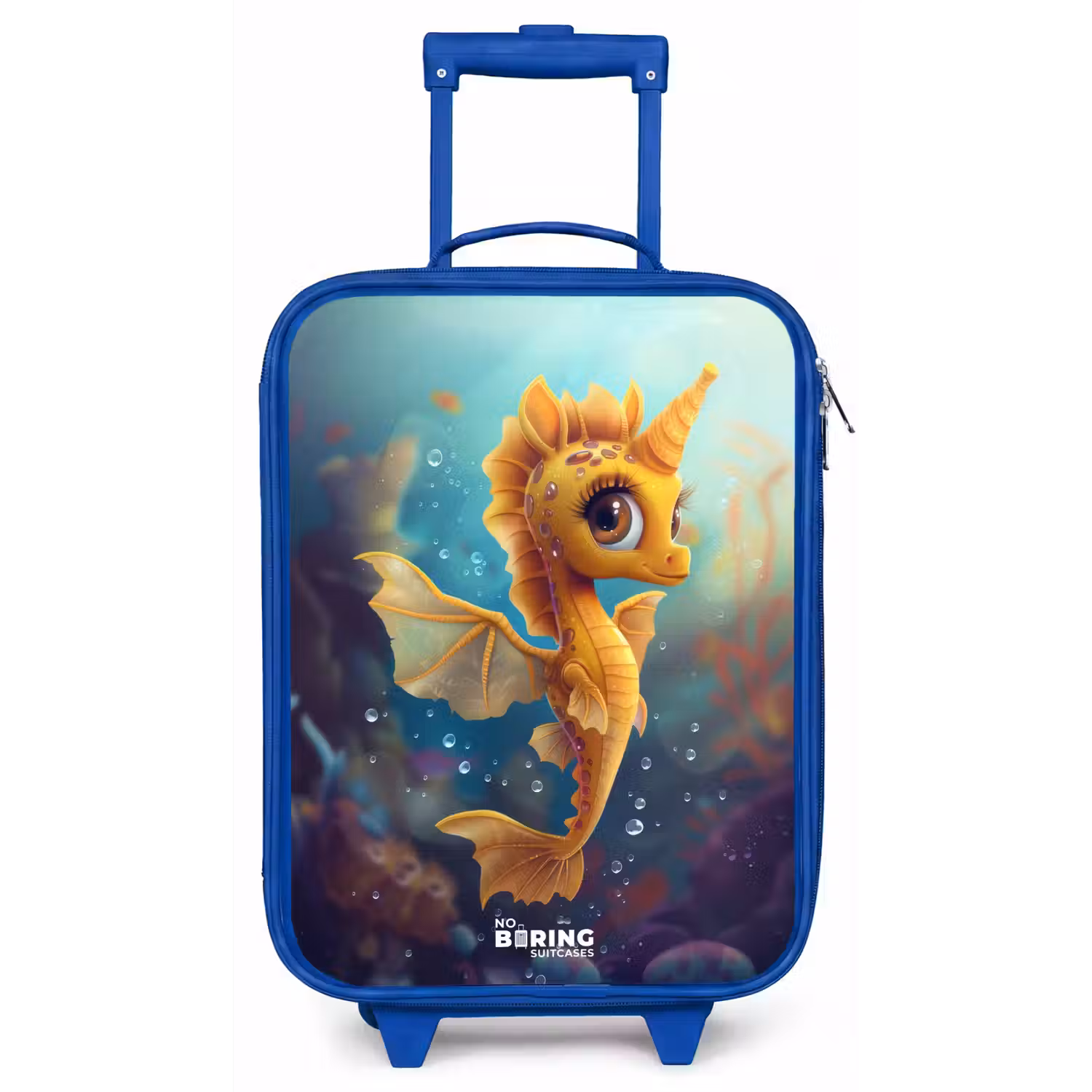 Oranje zeepaardje in het water Kinderkoffer - Blauw klein -zz3dotto
