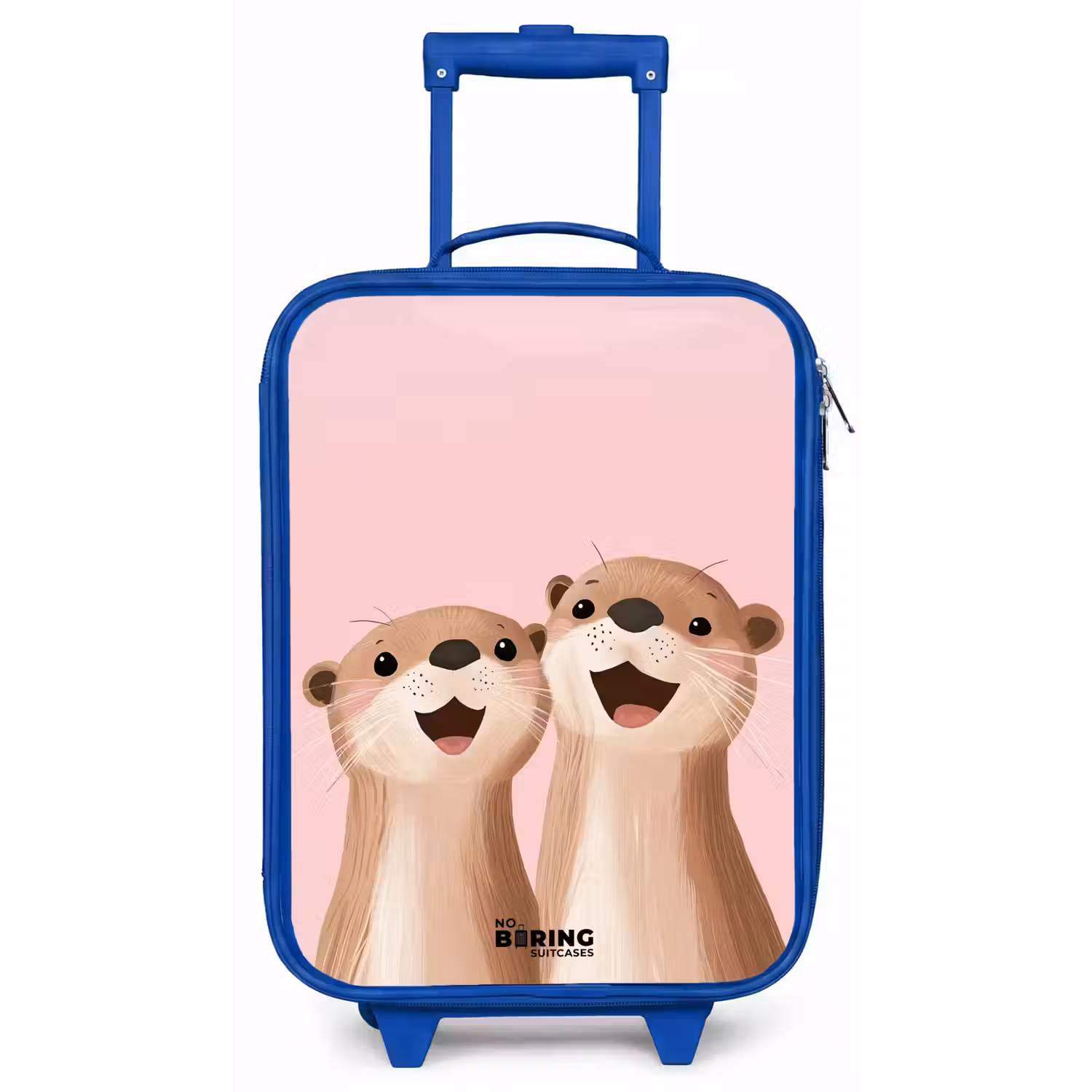 Otters - Lachen - Roze - Illustratie Kinderkoffer - Blauw klein -zz3dotto
