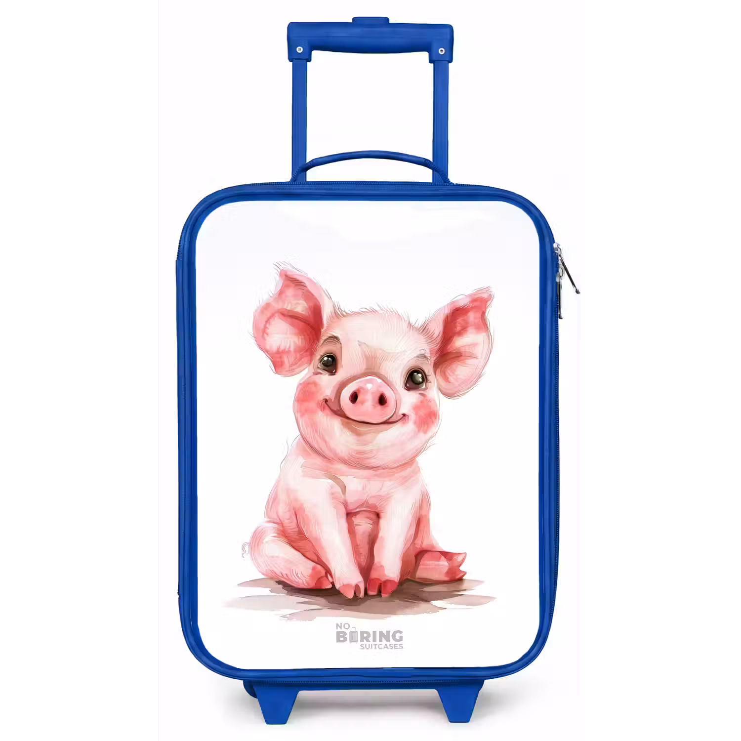 Roze baby varken Kinderkoffer - Blauw klein -zz3dotto