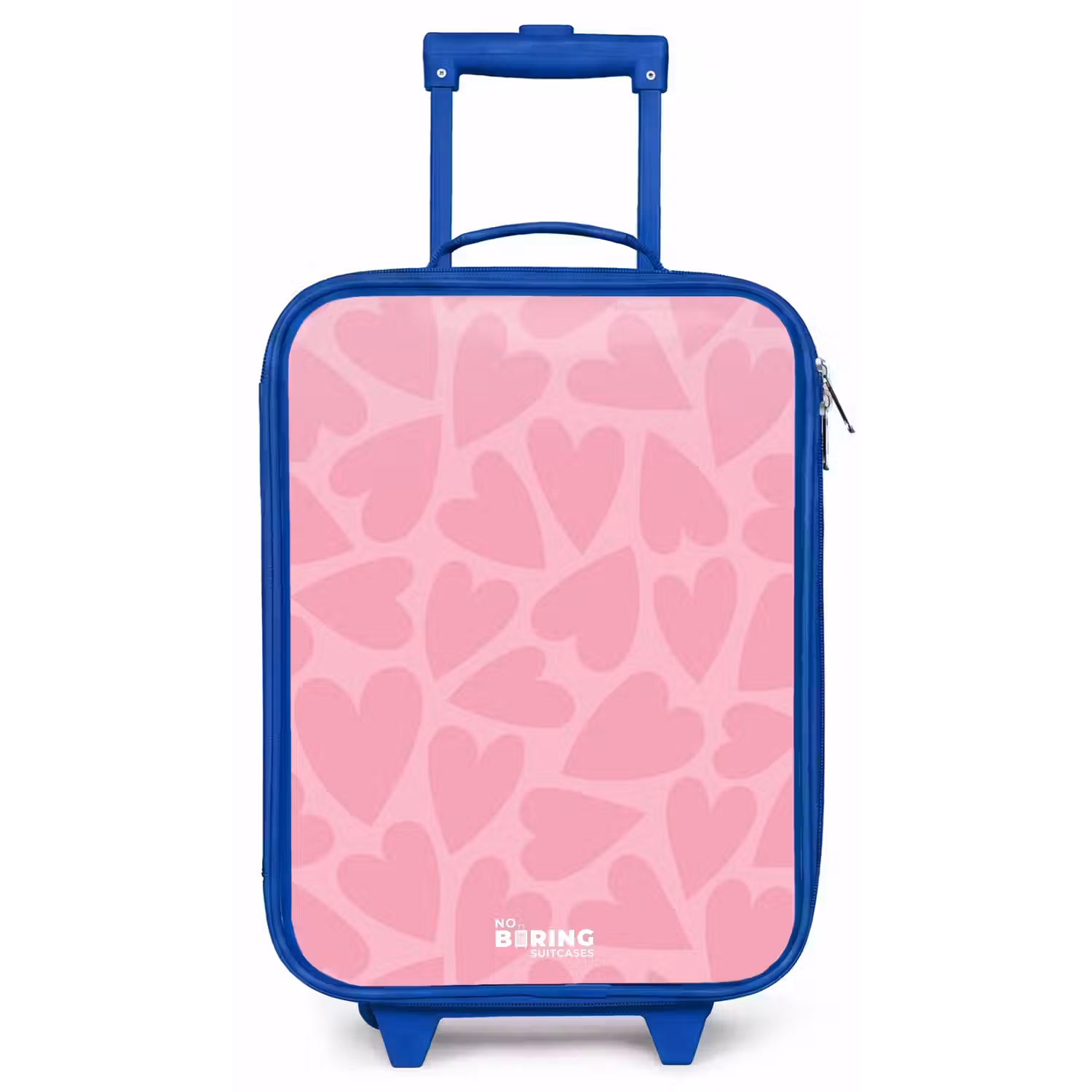 Roze hartjes patroon Kinderkoffer - Blauw klein -zz3dotto