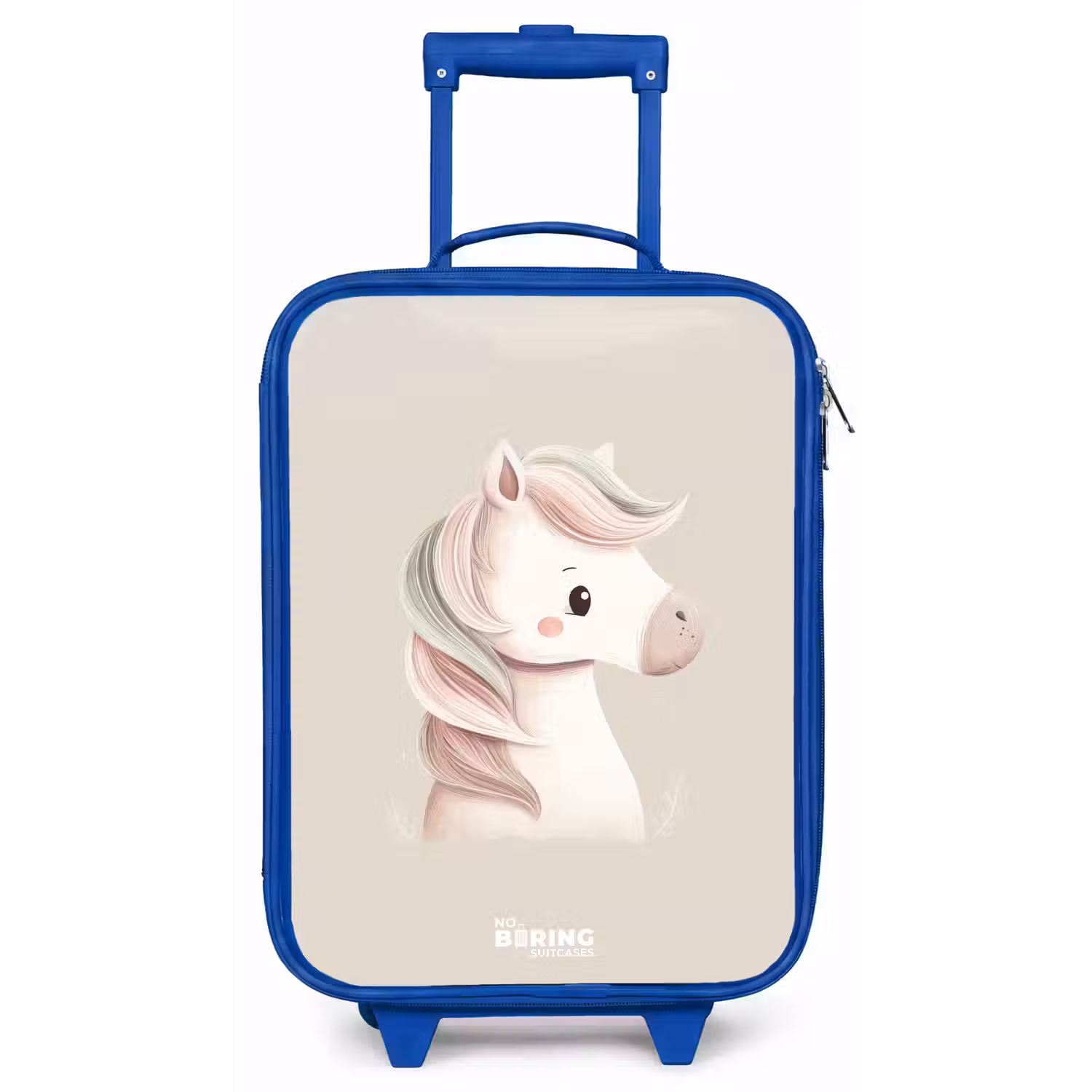Pony in roze pastel kleuren Kinderkoffer - Blauw klein -zz3dotto