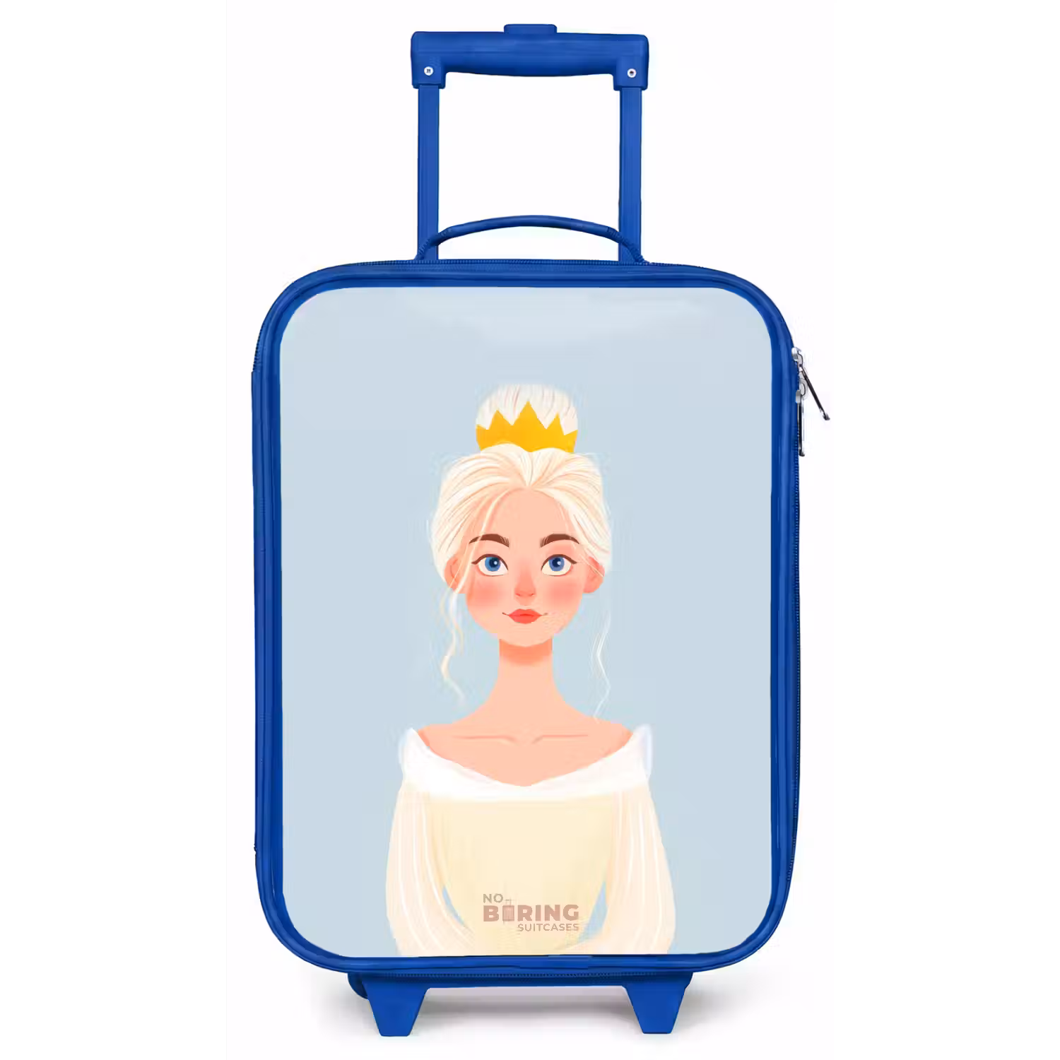 Prinses met een gouden kroon - Blauw Kinderkoffer - Blauw klein -zz3dotto