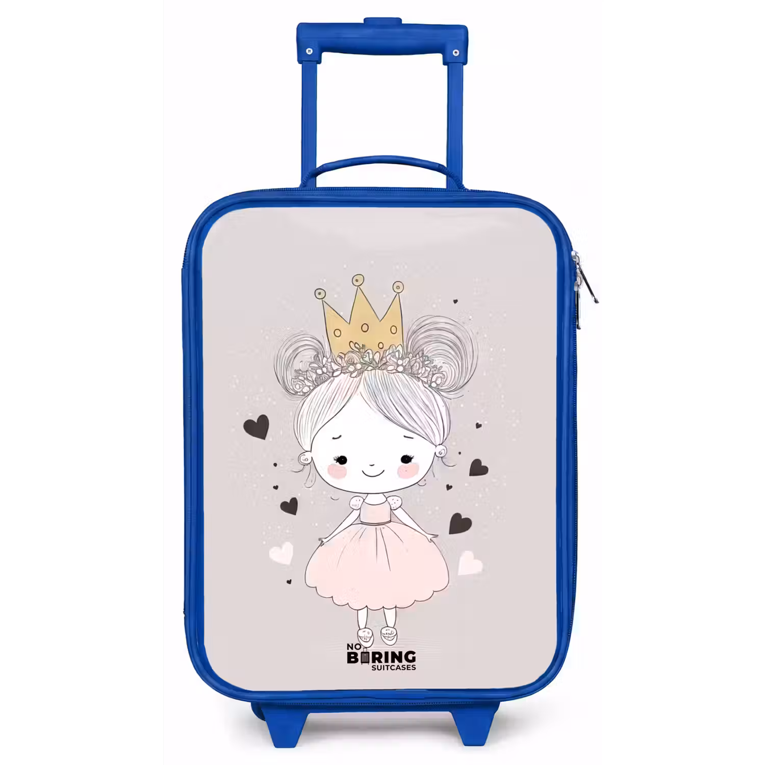 Prinses met knotjes Kinderkoffer - Blauw klein -zz3dotto