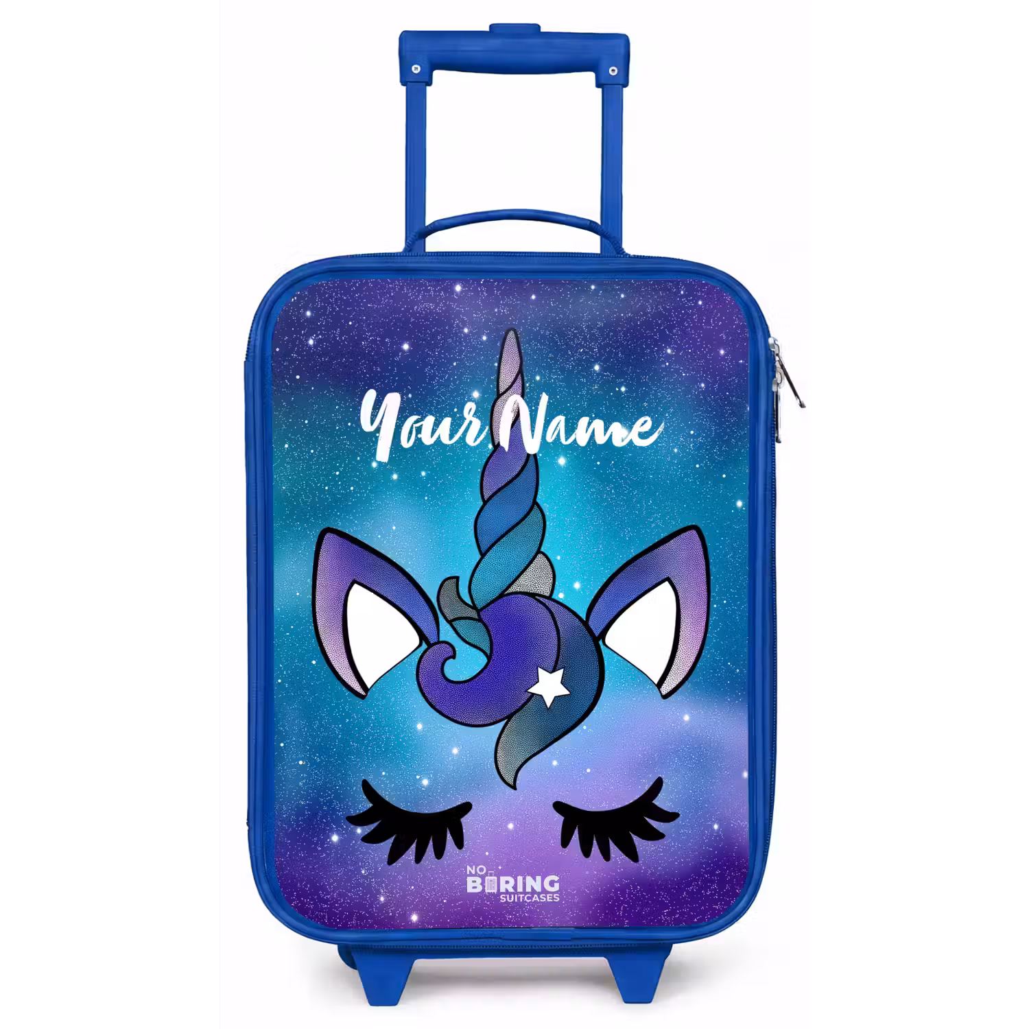 Paarse eenhoorn Kinderkoffer - Blauw klein -zz3dotto