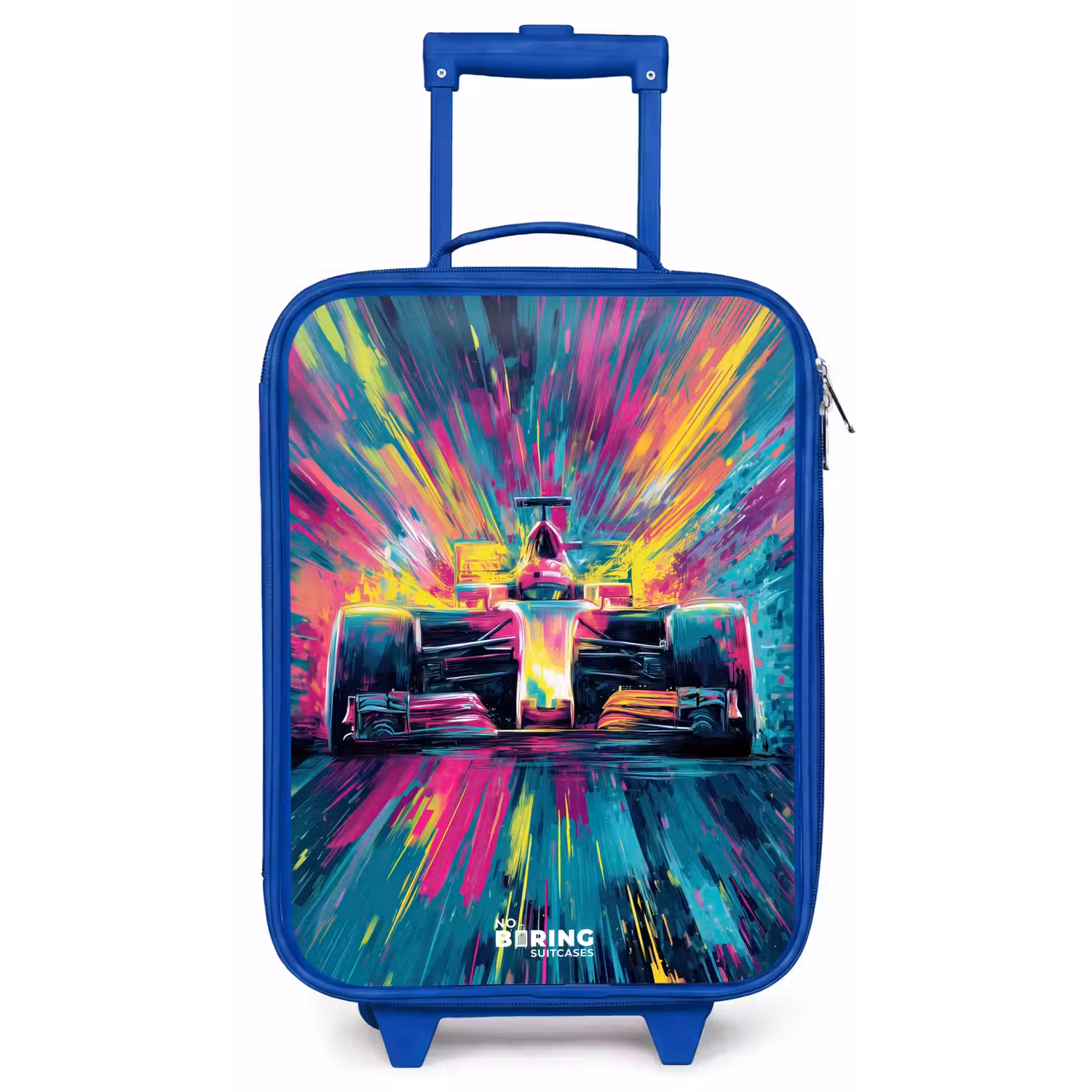 Raceauto - Explosie - Kleurrijk - Abstract Kinderkoffer - Blauw klein -zz3dotto