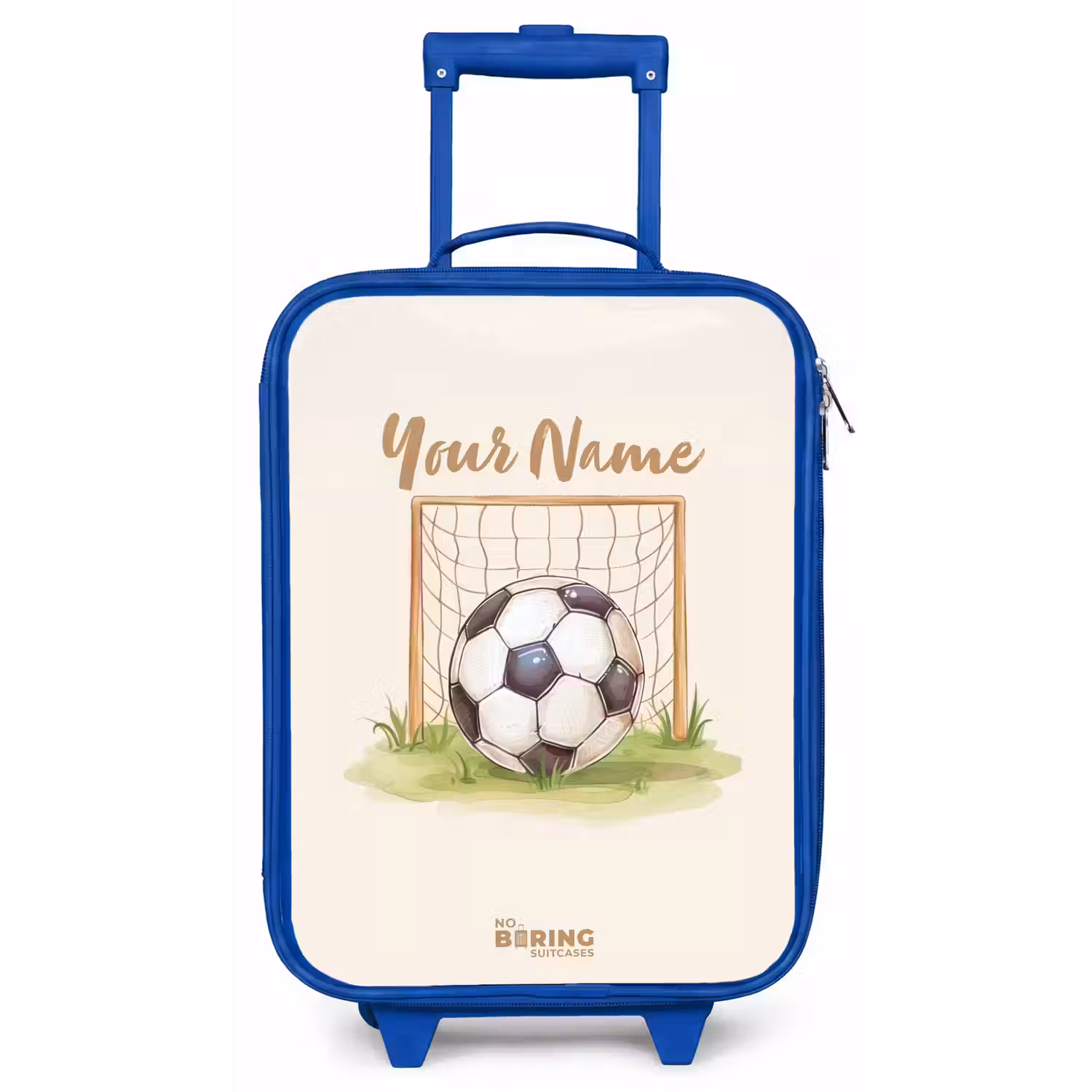 Voetbal in een goal Kinderkoffer - Blauw klein -zz3dotto