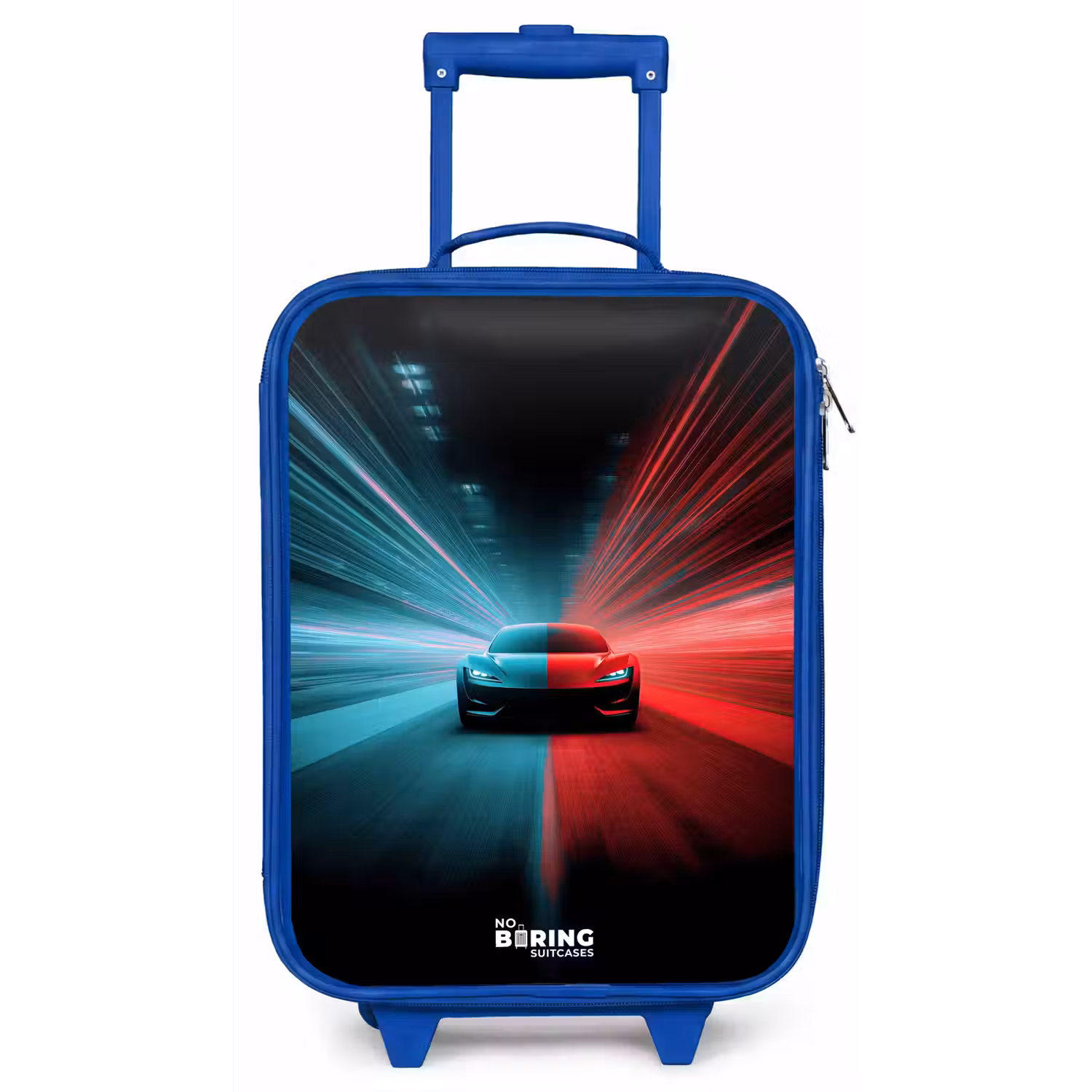 Sportwagen - Lichtstralen - Neon - Blauw Kinderkoffer - Blauw klein -zz3dotto
