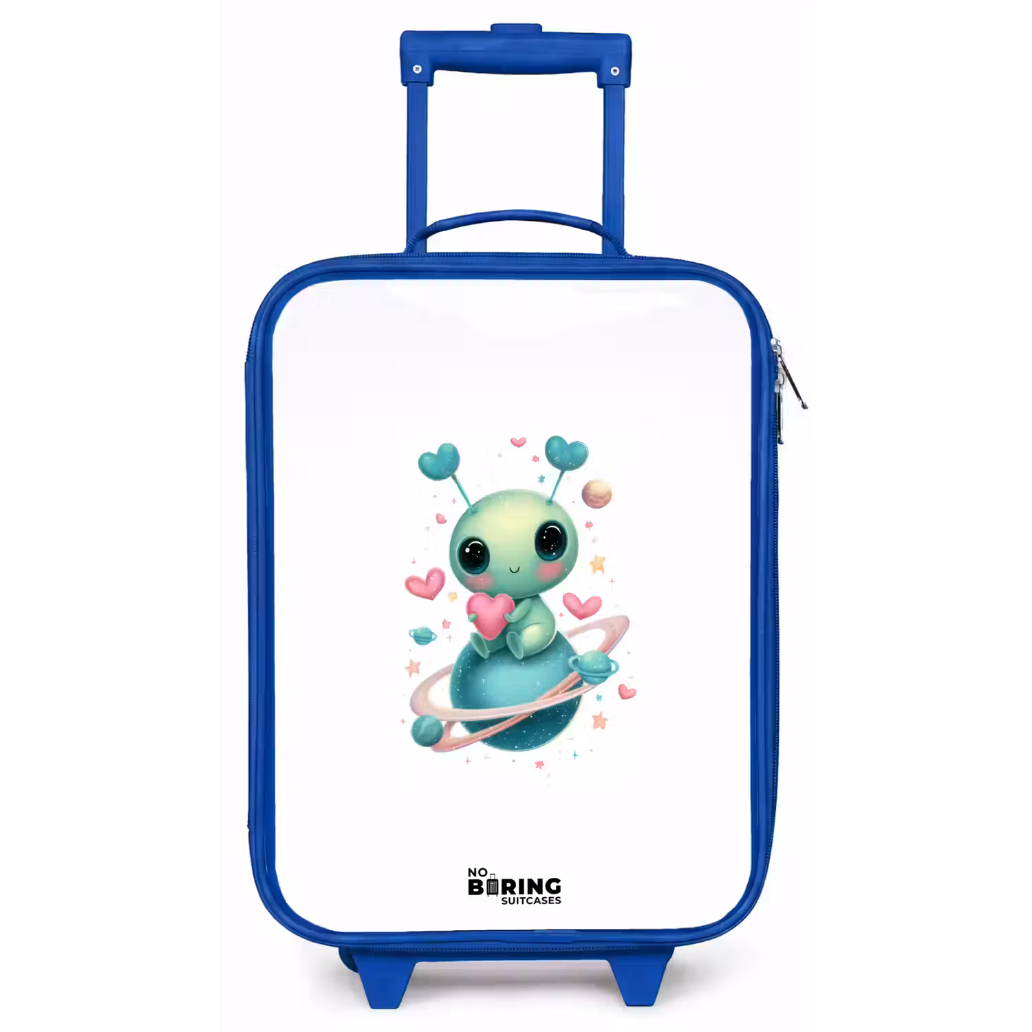 Lief buitenaards wezentje met hartje Kinderkoffer - Blauw klein -zz3dotto