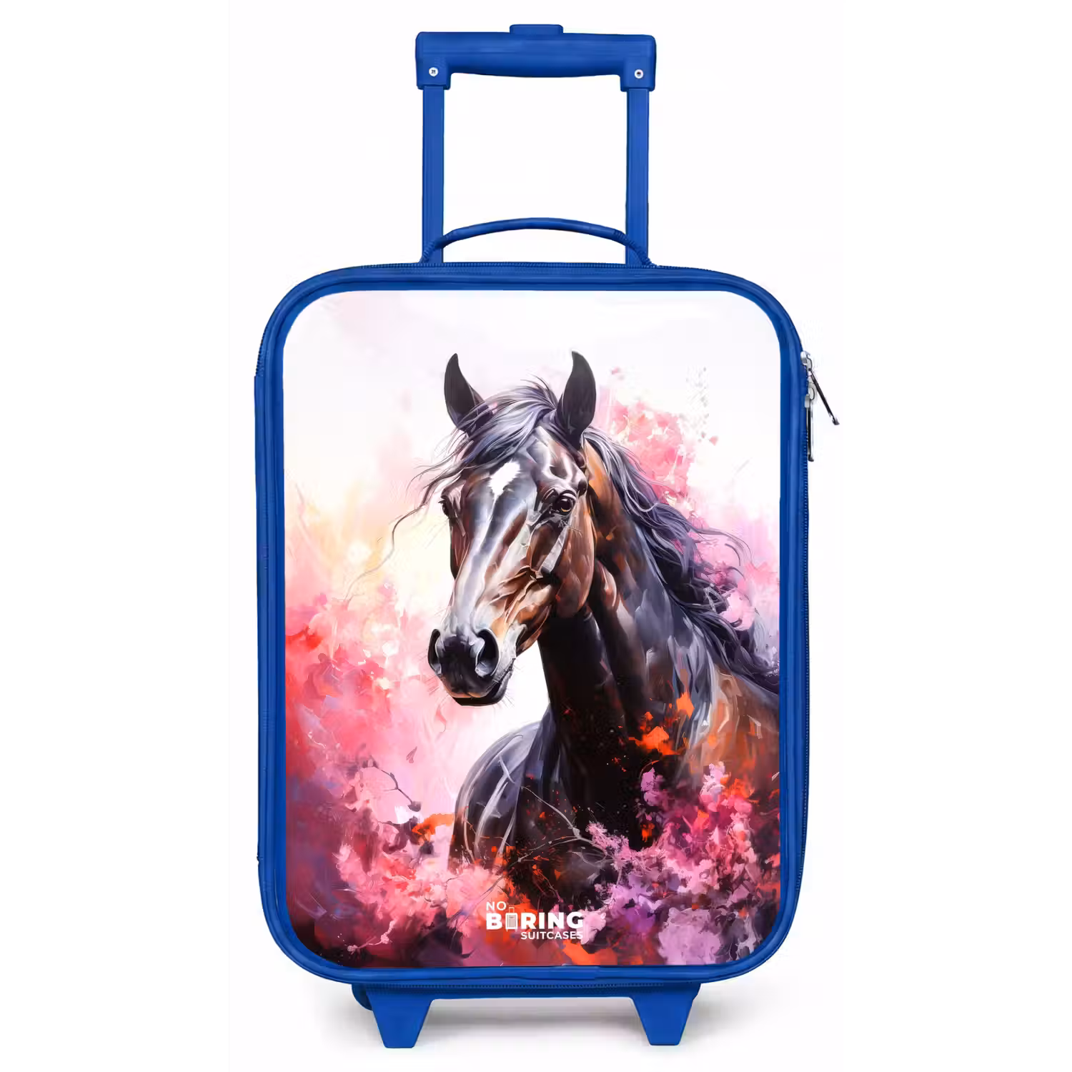 Aquarel paard in kleurexplosie Kinderkoffer - Blauw klein -zz3dotto