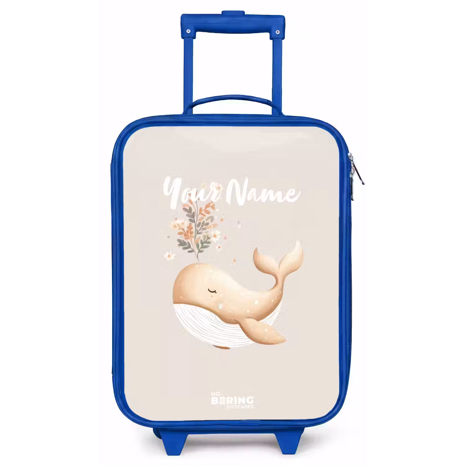 Walvis in pastel beige kleuren Kinderkoffer - Blauw klein -zz3dotto