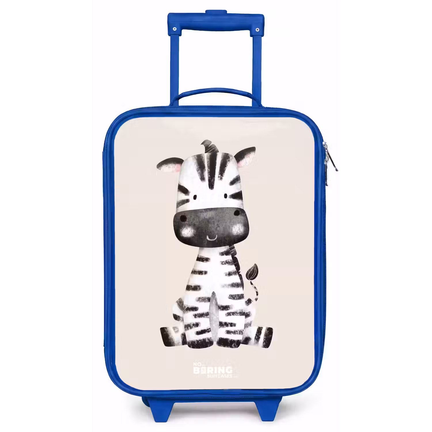 Zebra portrettekening met beige achtergrond Kinderkoffer - Blauw klein -zz3dotto