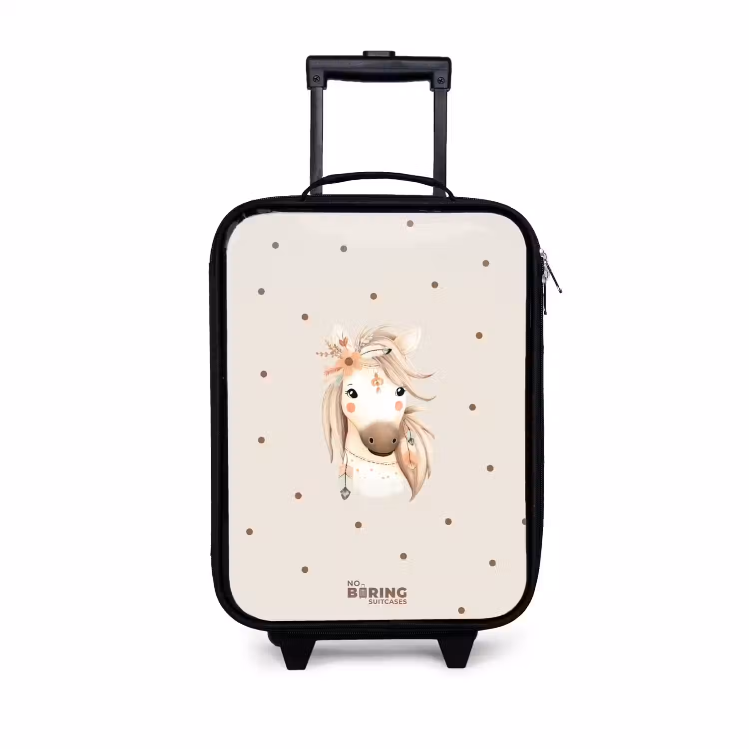 Bohemian paard in pastel kleuren Kinderkoffer - Zwart klein -3d