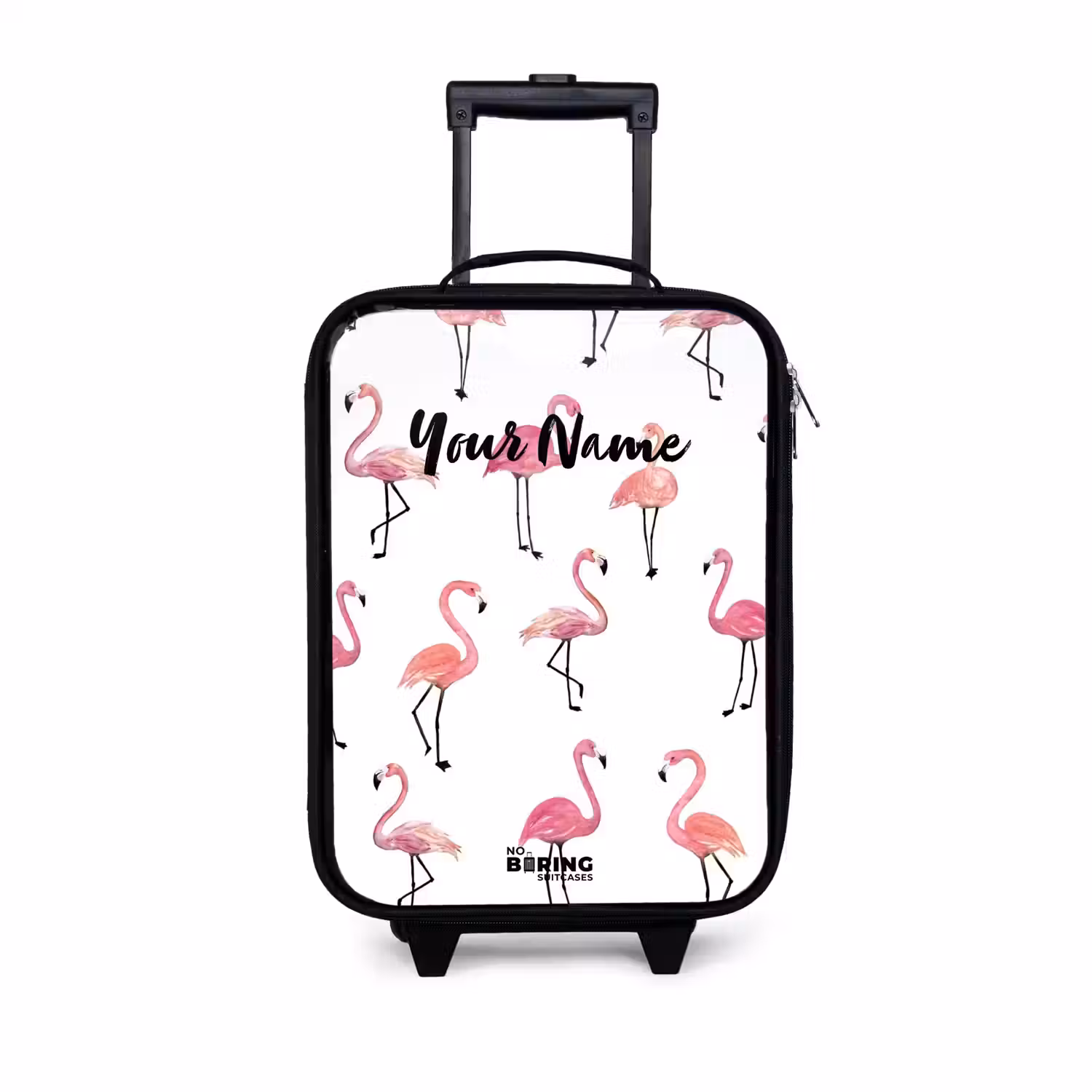 Flamingo feestje Kinderkoffer - Zwart klein -3d