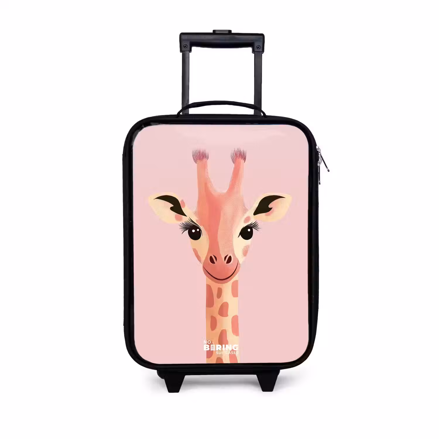 Giraffe - Wimpers - Minimalistisch - Roze Kinderkoffer - Zwart klein -3d