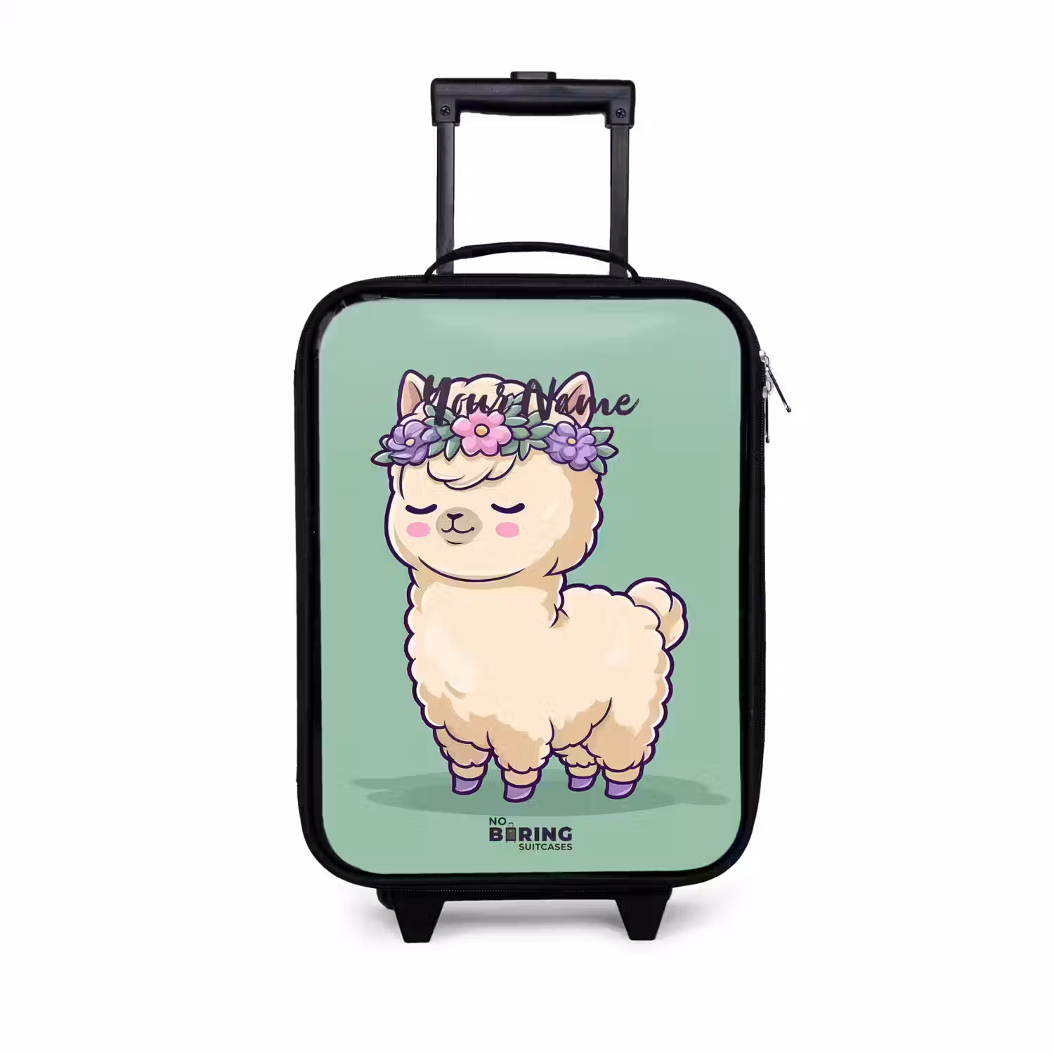 Kawai - Alpaca - Groen Kinderkoffer - Zwart klein -3d