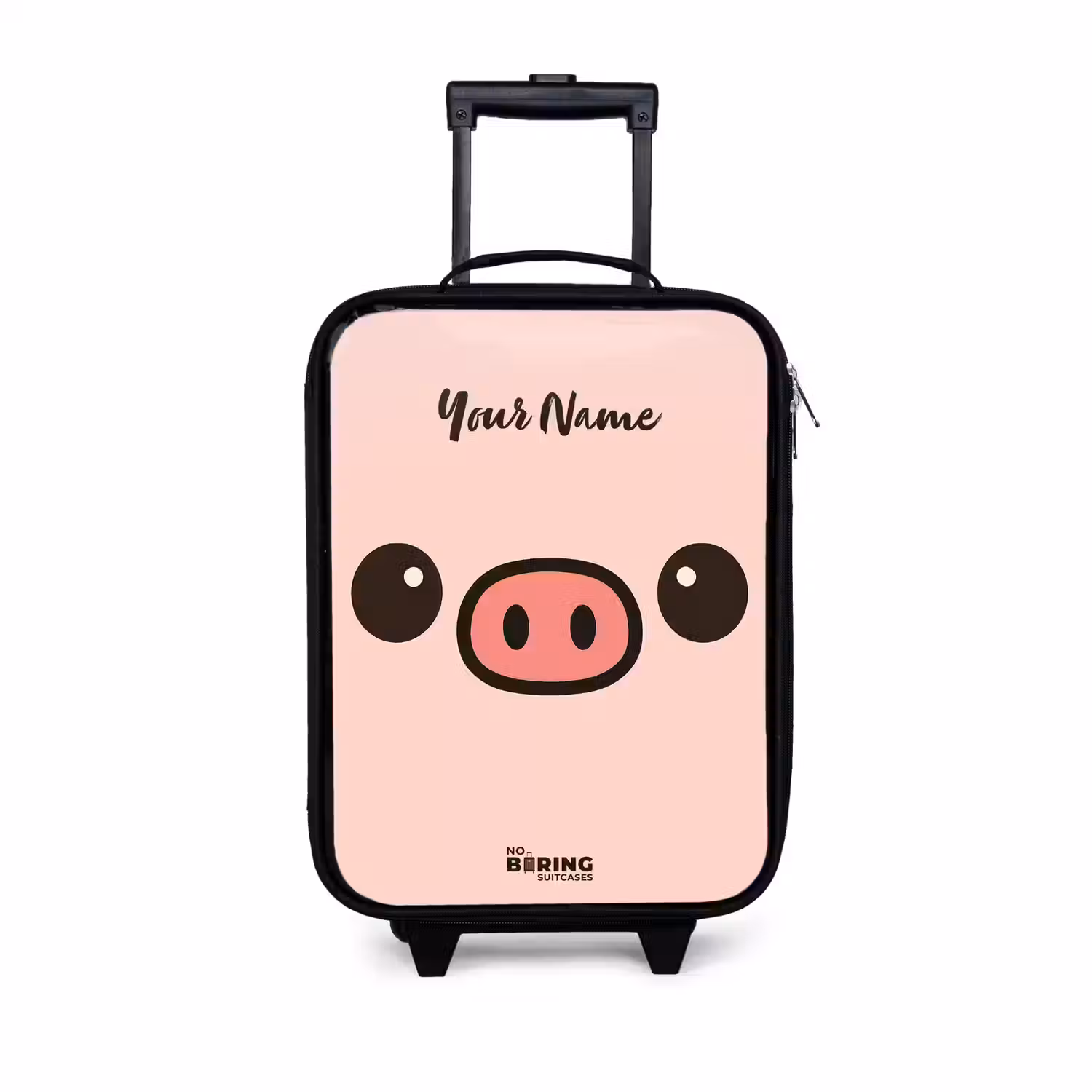 Kawai - Varken - Roze Kinderkoffer - Zwart klein -3d