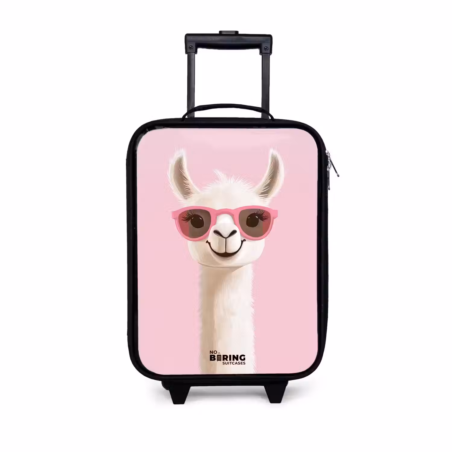 Lama - Wit - Zonnebril - Wimpers Kinderkoffer - Zwart klein -3d