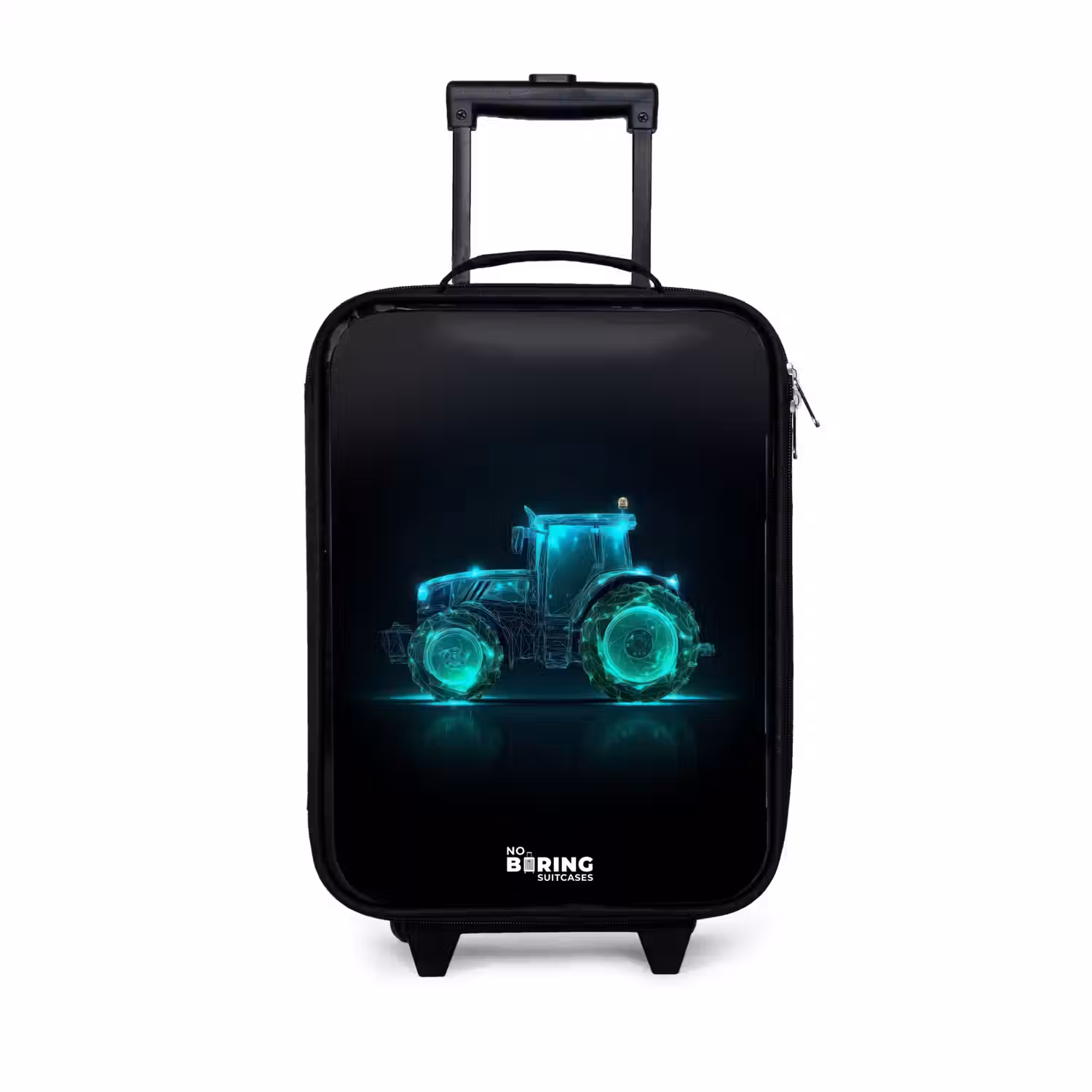 Neontractor op zwarte ondergrond Kinderkoffer - Zwart klein -3d