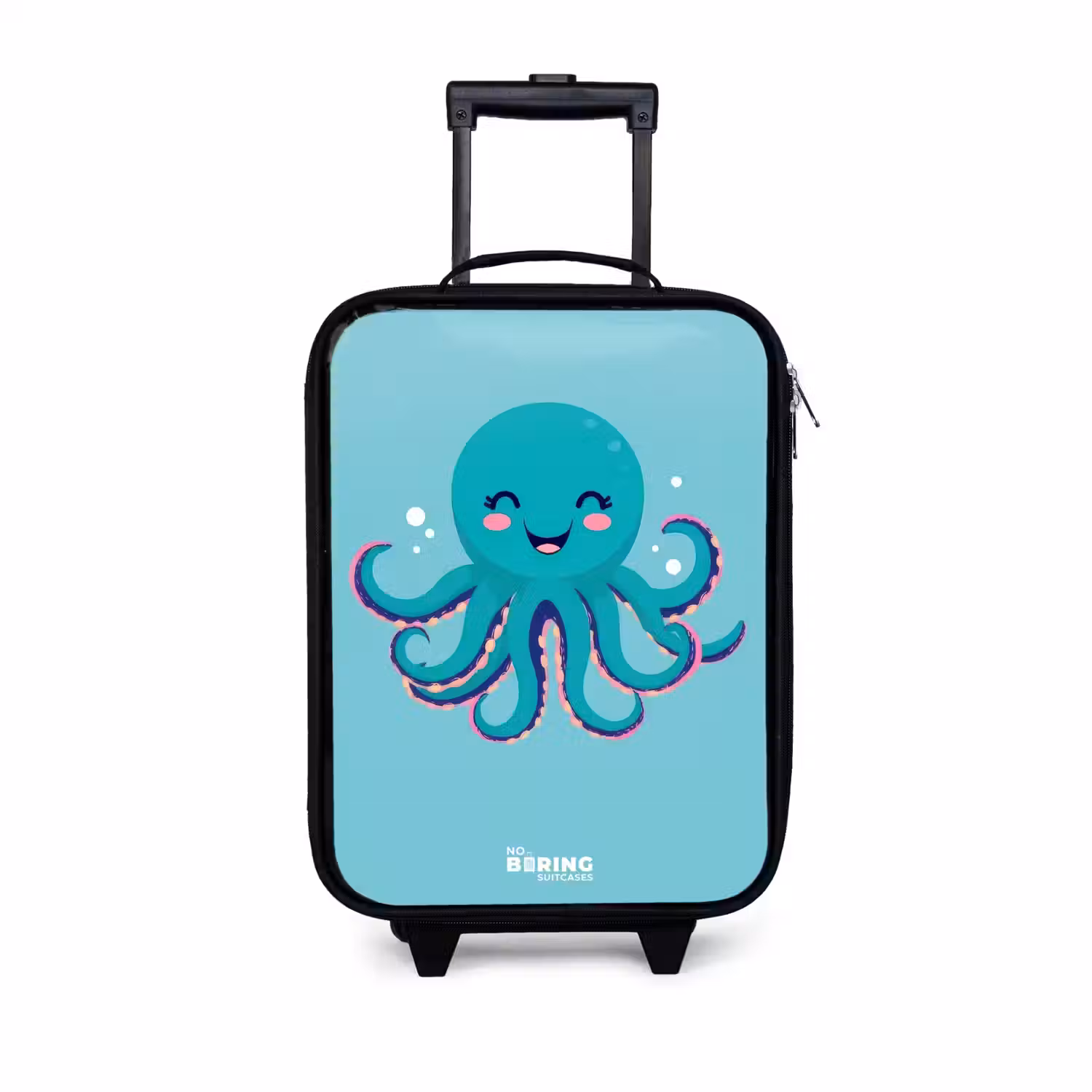 Octopus - Water - Blauw Kinderkoffer - Zwart klein -3d