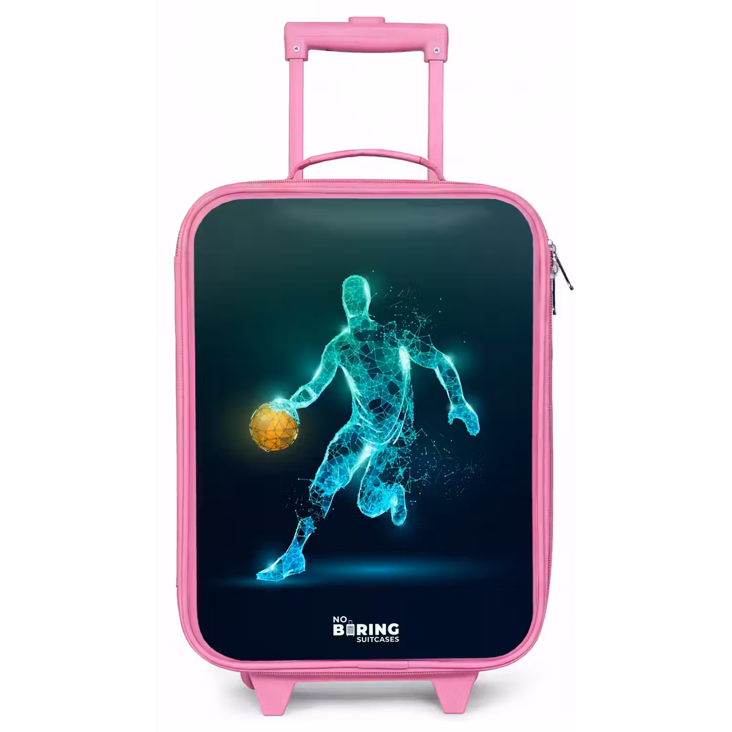 Basketbalspeler in neon dribbelactie Kinderkoffer - Roze klein -zz3dotto