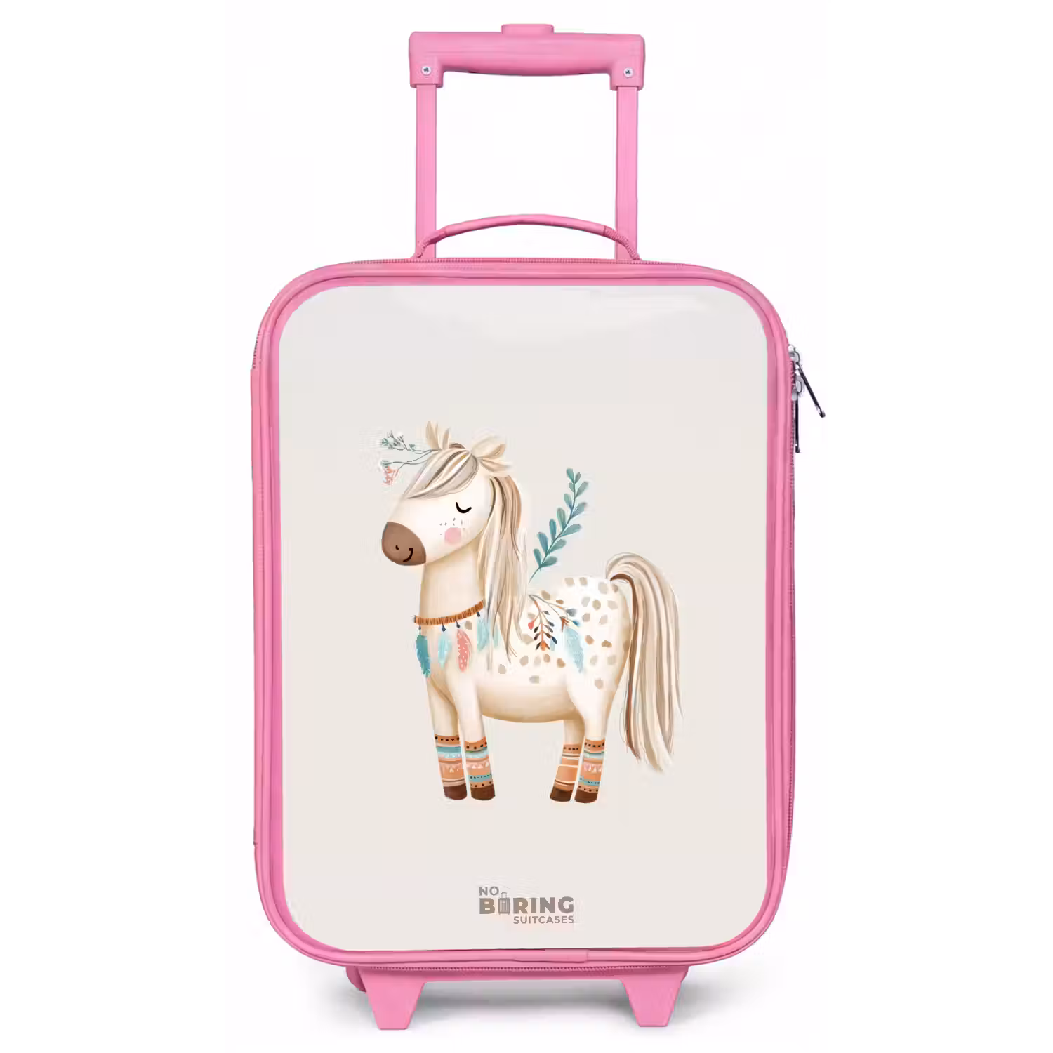 Bohemian paard in beige tinten Kinderkoffer - Roze klein -zz3dotto
