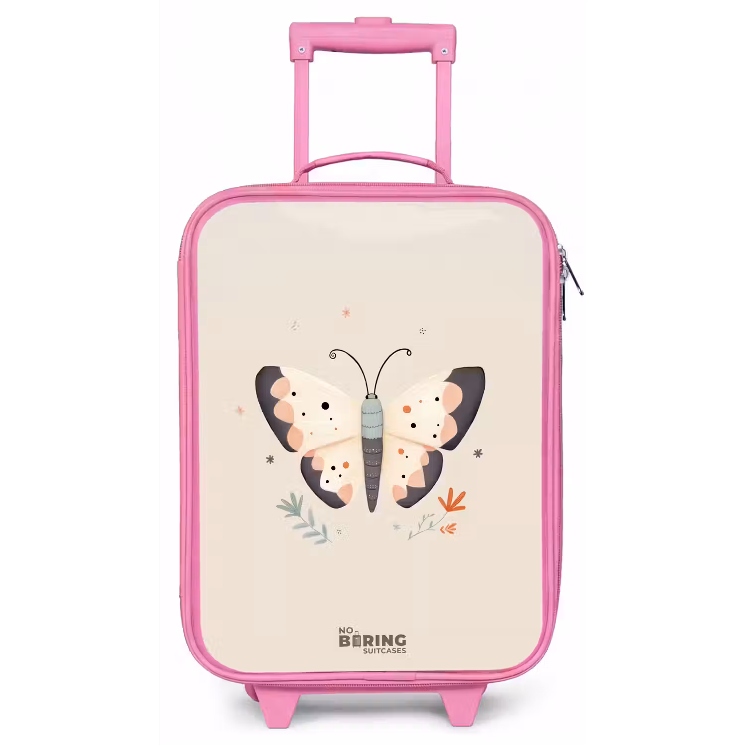 Vlinder in neutrale pastel kleuren Kinderkoffer - Roze klein -zz3dotto