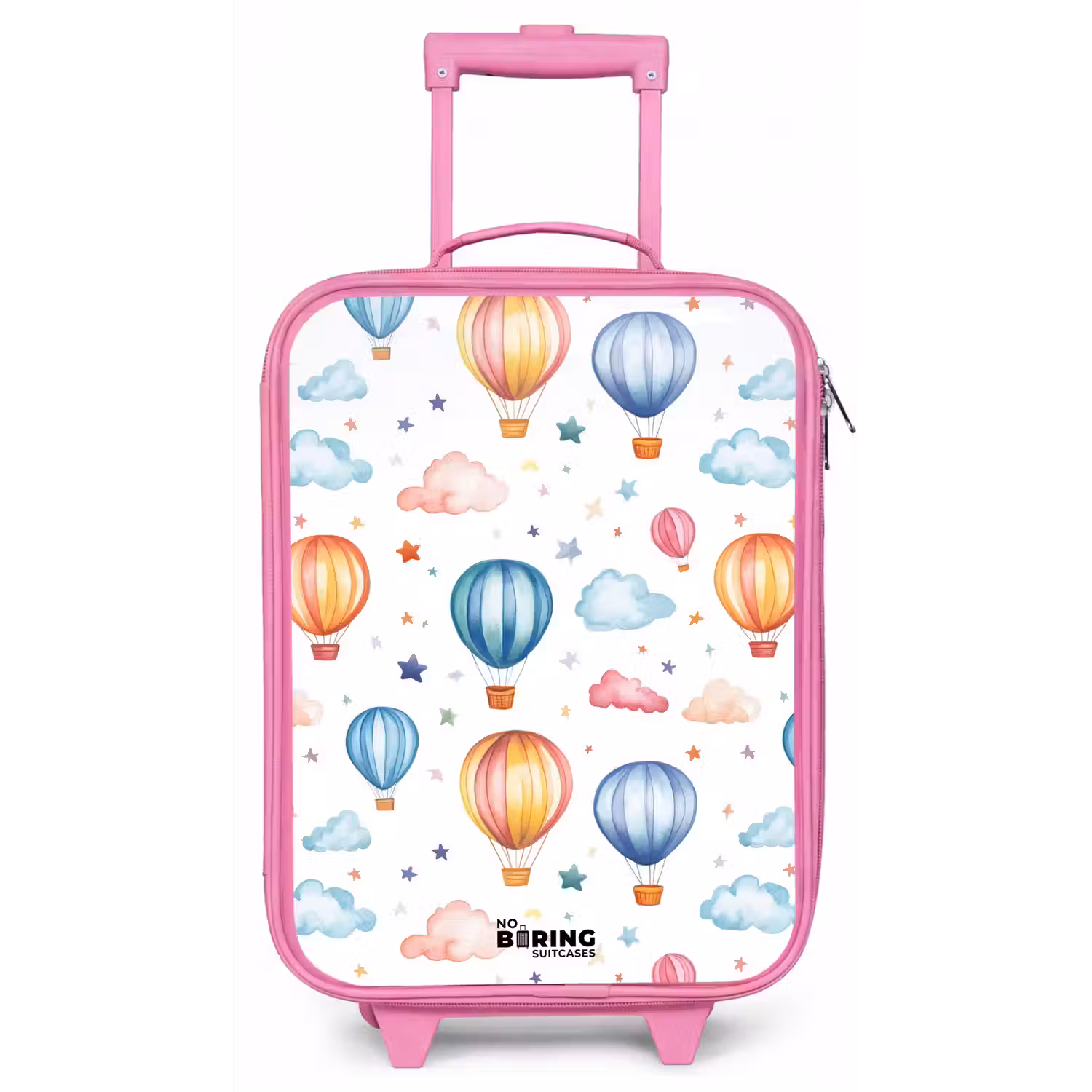 Gekleurde luchtballonnen met sterren en wolken Kinderkoffer - Roze klein -zz3dotto