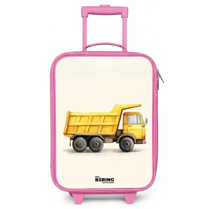 Kiepwagen - Getekend - Geel Kinderkoffer - Roze klein -zz3dotto