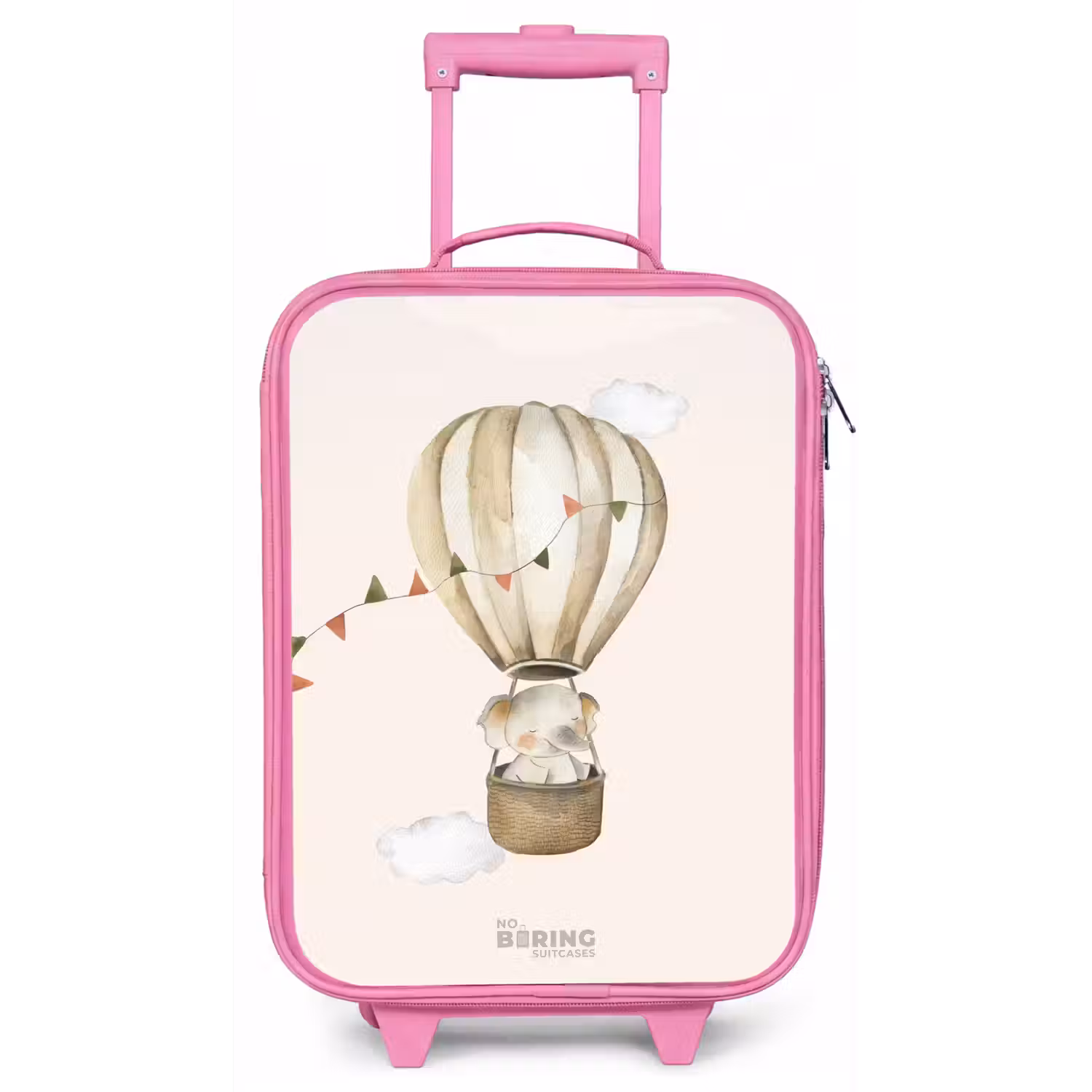 Olifant in een luchtballon Kinderkoffer - Roze klein -zz3dotto