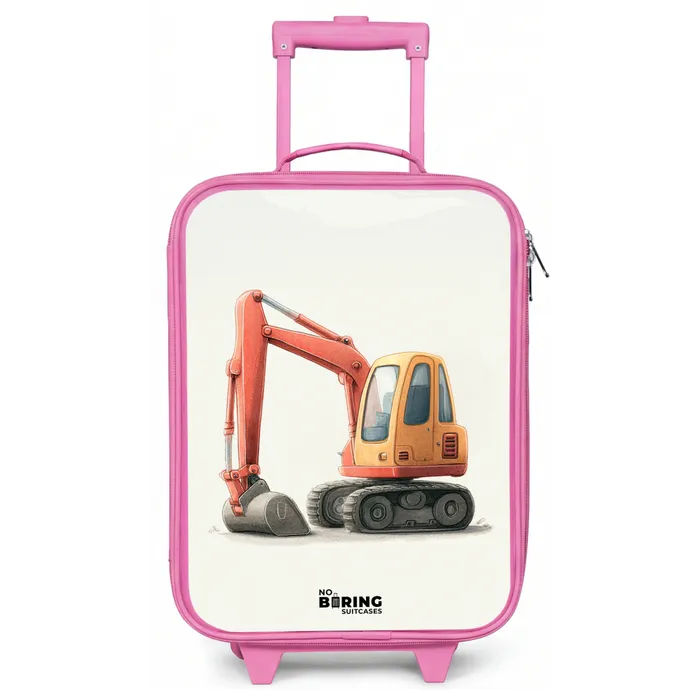 Graafmachine - Getekend - Oranje Kinderkoffer - Roze klein -zz3dotto