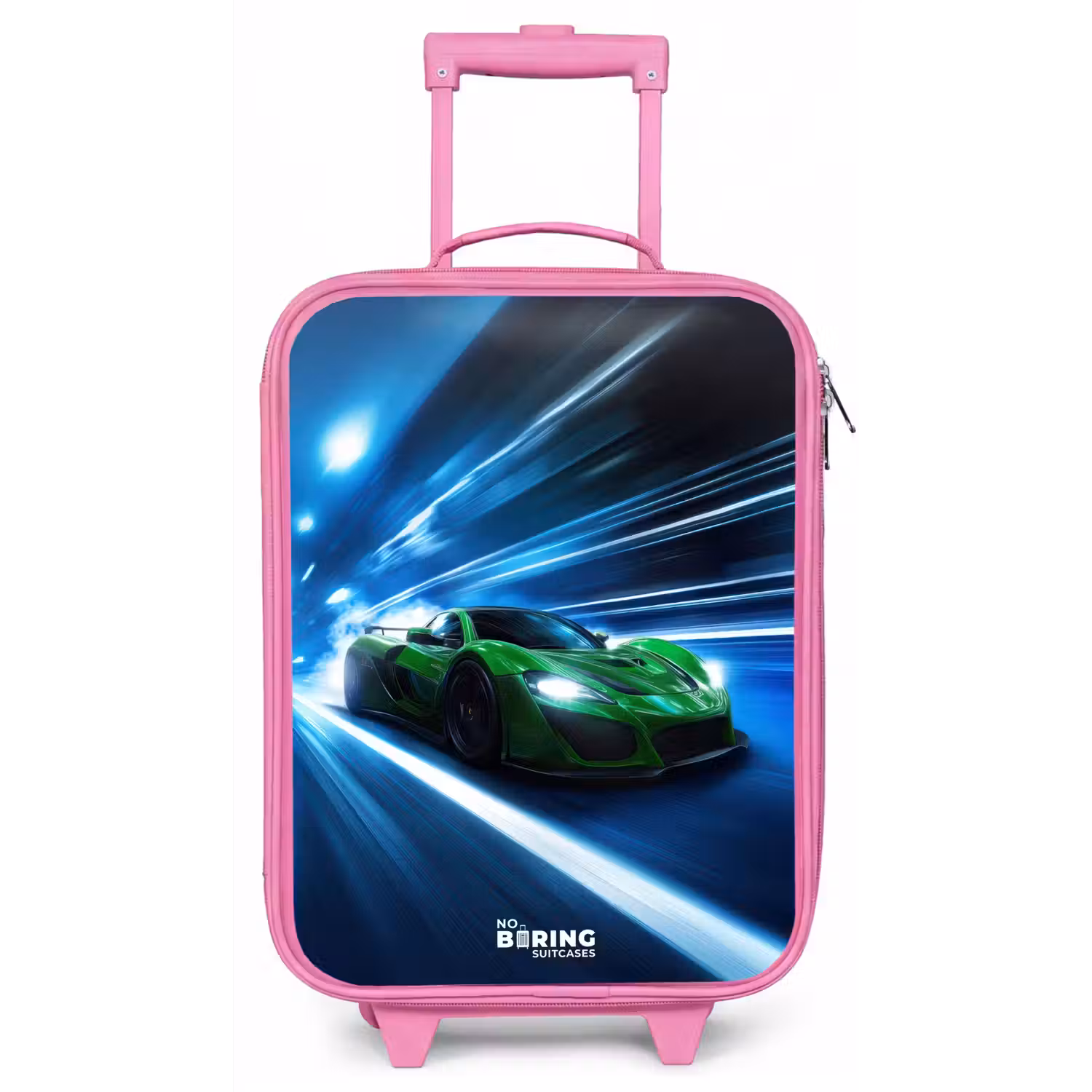 Groene supercar flitst door neonlicht Kinderkoffer - Roze klein -zz3dotto