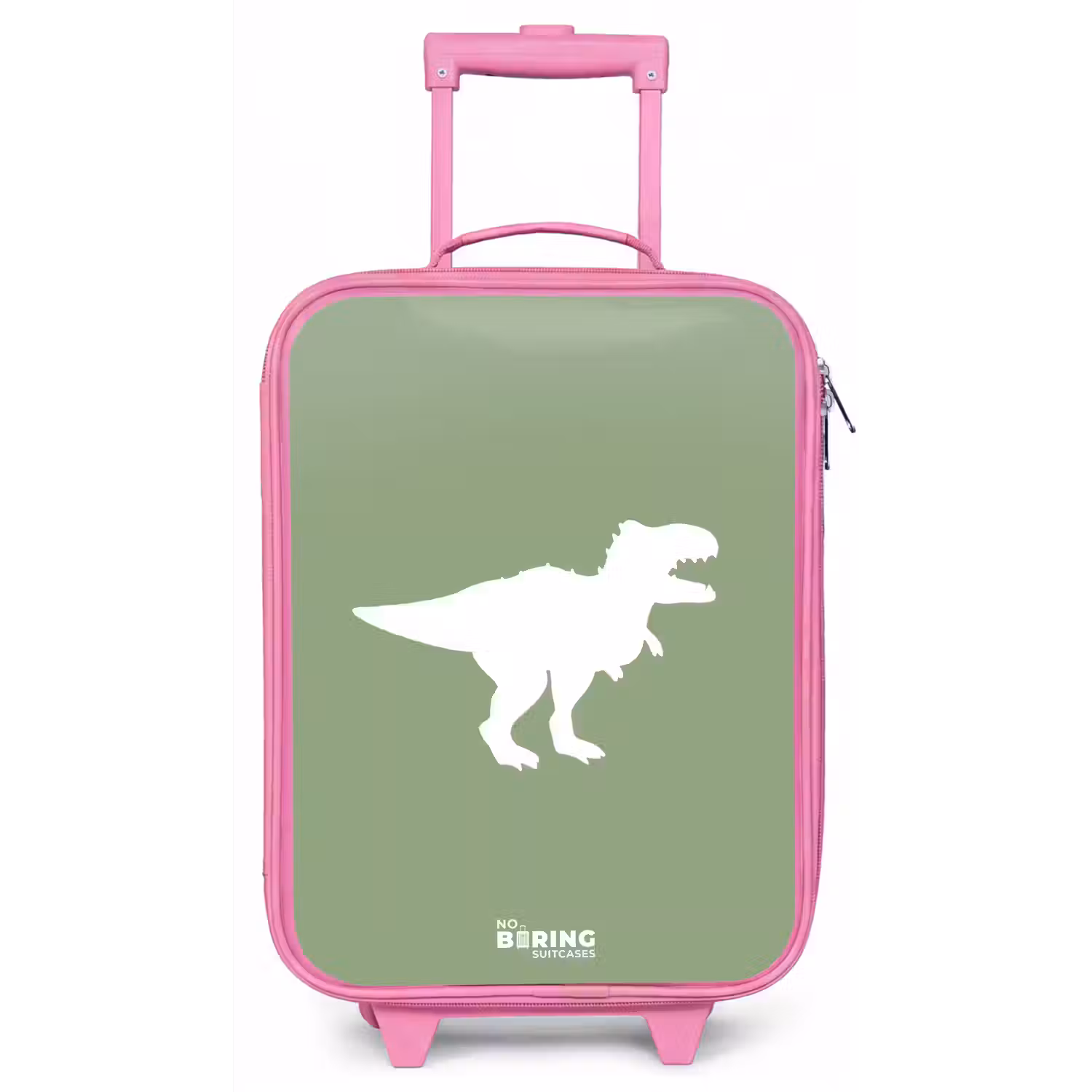 Groen met T-rex dino Kinderkoffer - Roze klein -zz3dotto