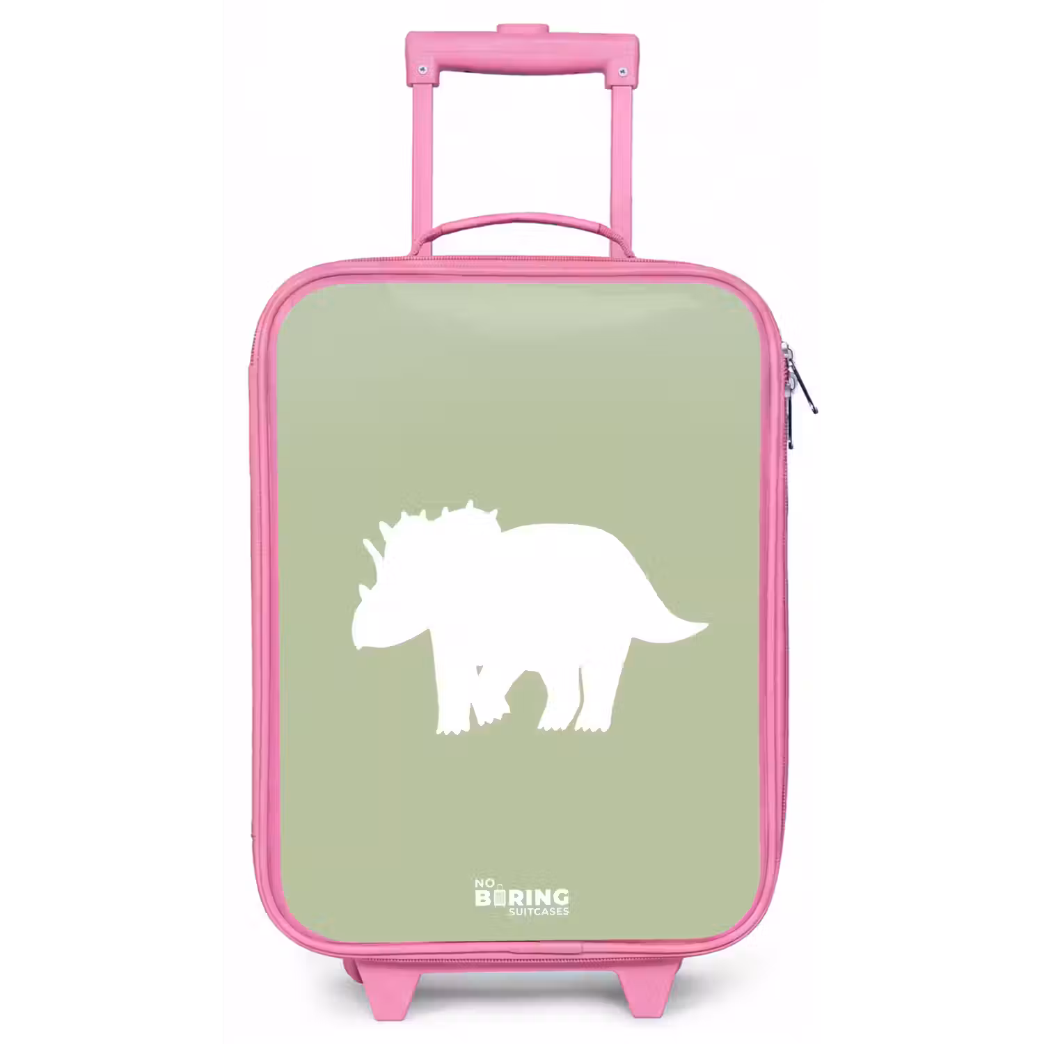 Groen met Triceratops dino Kinderkoffer - Roze klein -zz3dotto
