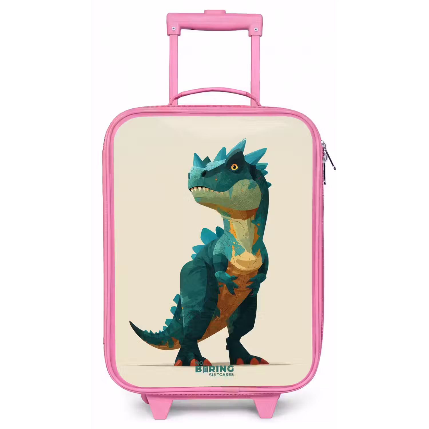 Gehoornde dino met scherpe blik Kinderkoffer - Roze klein -zz3dotto