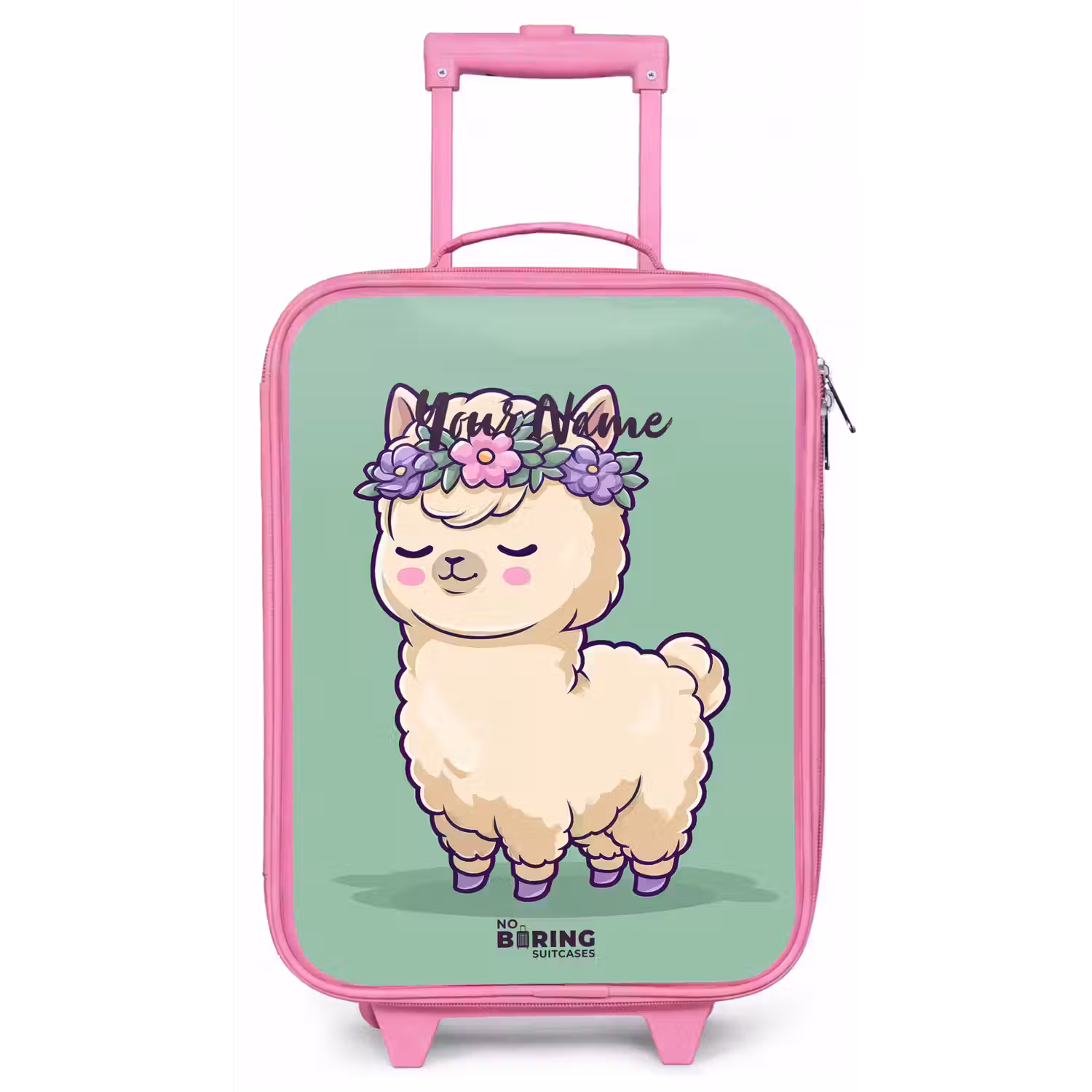 Kawai - Alpaca - Groen Kinderkoffer - Roze klein -zz3dotto
