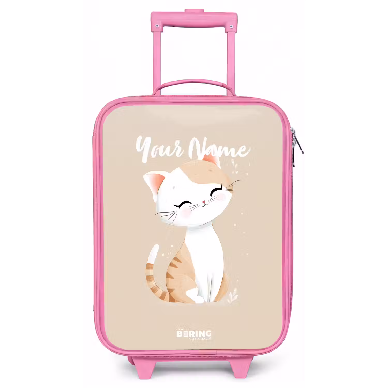 Kitten in de kleuren beige en wit Kinderkoffer - Roze klein -zz3dotto