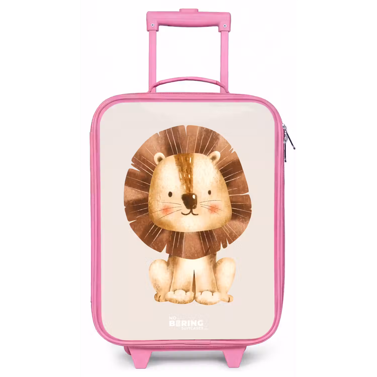 Leeuw illustratie met beige achtergrond Kinderkoffer - Roze klein -zz3dotto