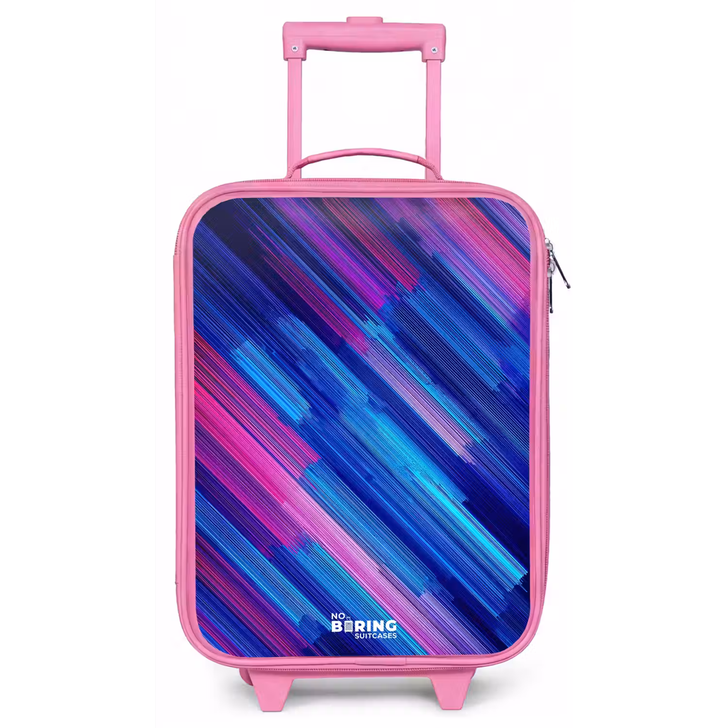Neon - Strepen - Abstract - Blauw - Roze Kinderkoffer - Roze klein -zz3dotto
