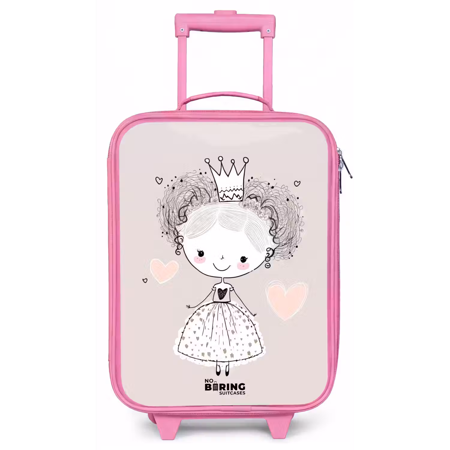 Prinses met krulletjes Kinderkoffer - Roze klein -zz3dotto