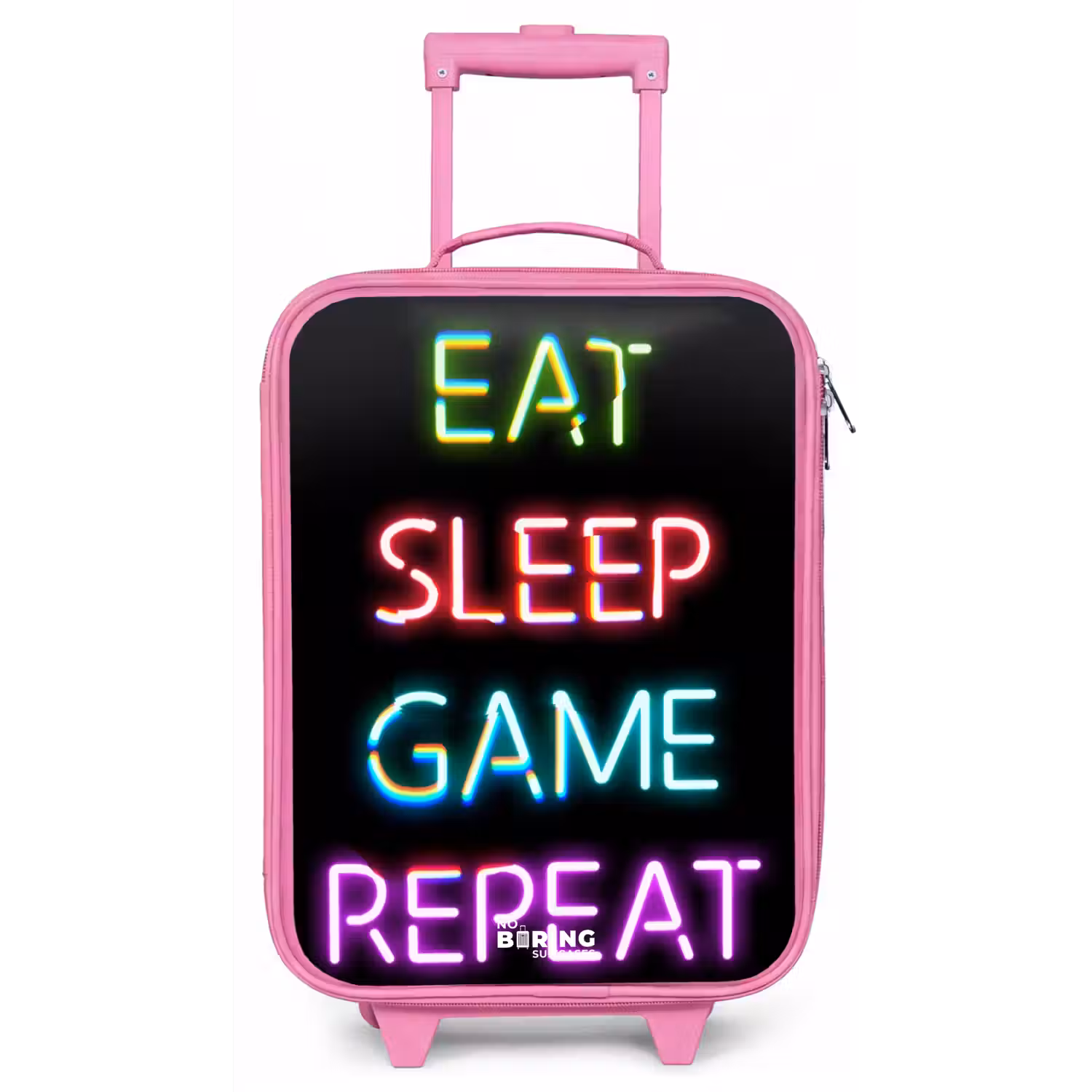 Qoute met neon lichten Kinderkoffer - Roze klein -zz3dotto