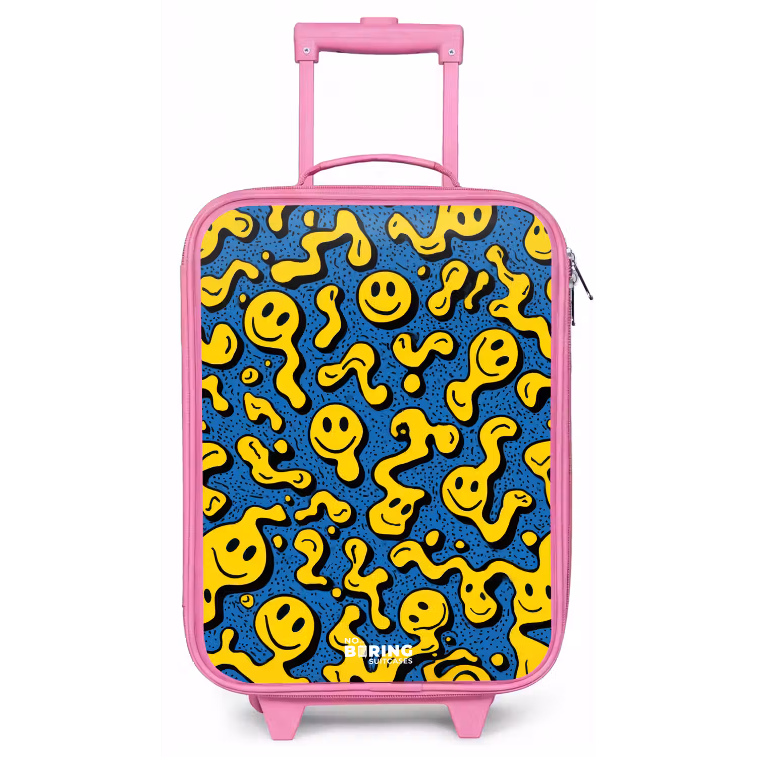 Smiley - Blauw - Geel Kinderkoffer - Roze klein -zz3dotto
