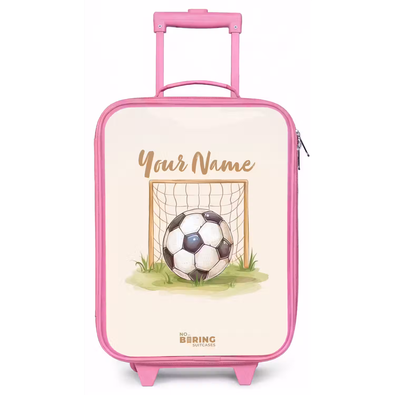 Voetbal in een goal Kinderkoffer - Roze klein -zz3dotto