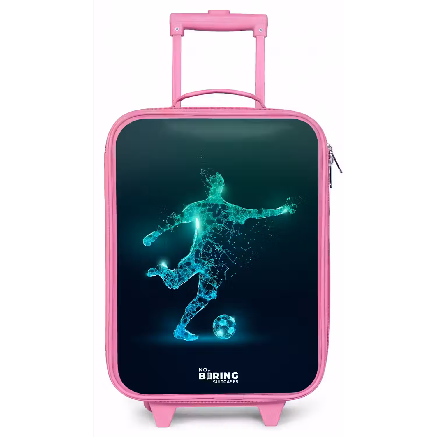Voetballer trapt met kracht in digitale vorm Kinderkoffer - Roze klein -zz3dotto