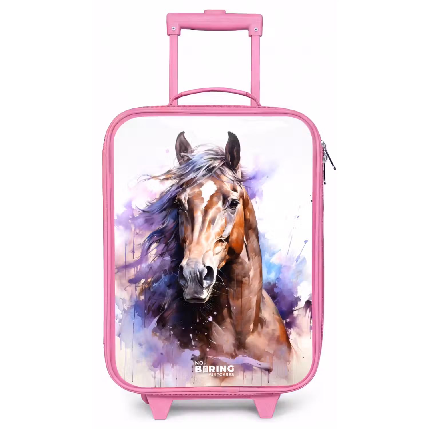 Aquarel paard met kleurrijke spatten Kinderkoffer - Roze klein -zz3dotto
