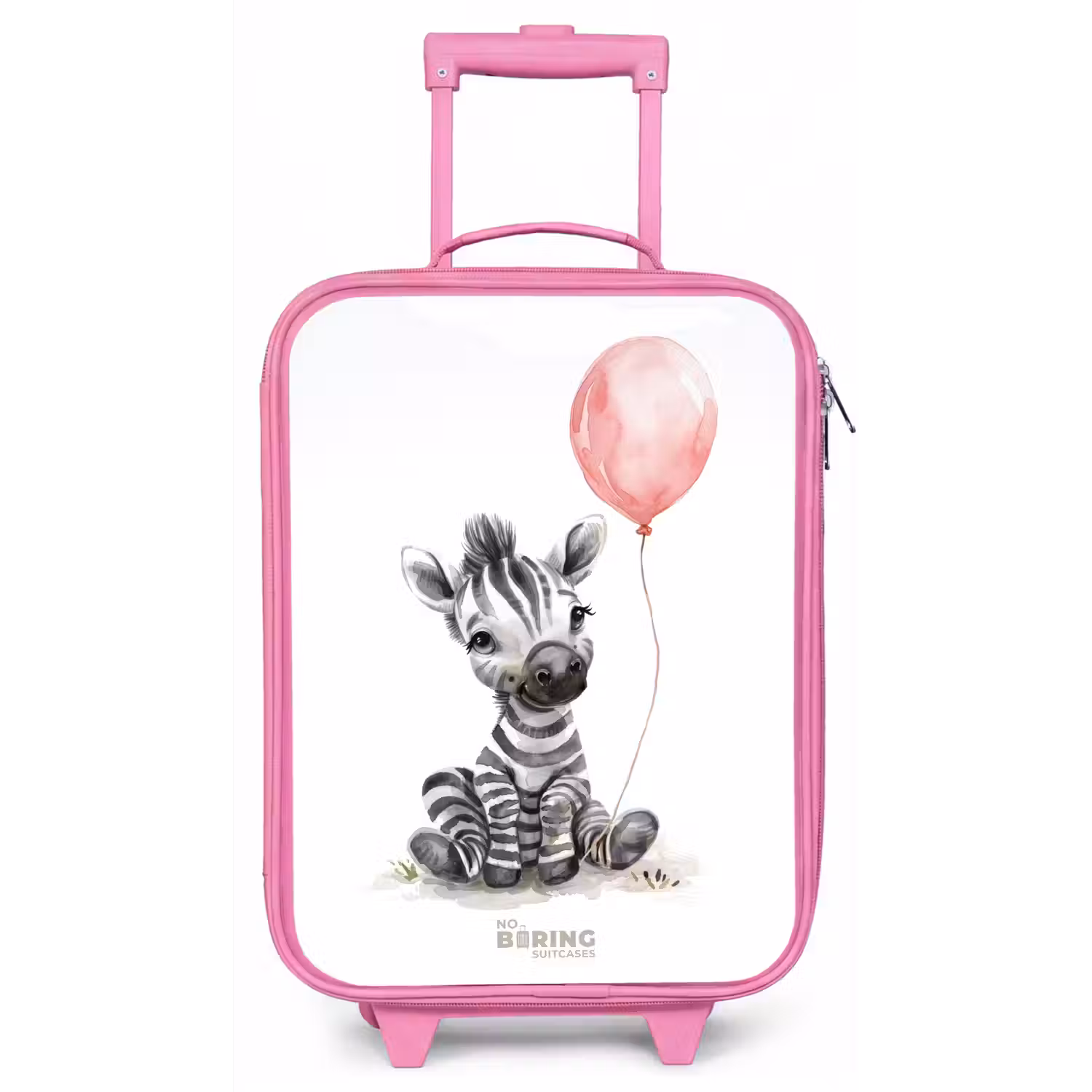 Zebra met roze ballon Kinderkoffer - Roze klein -zz3dotto