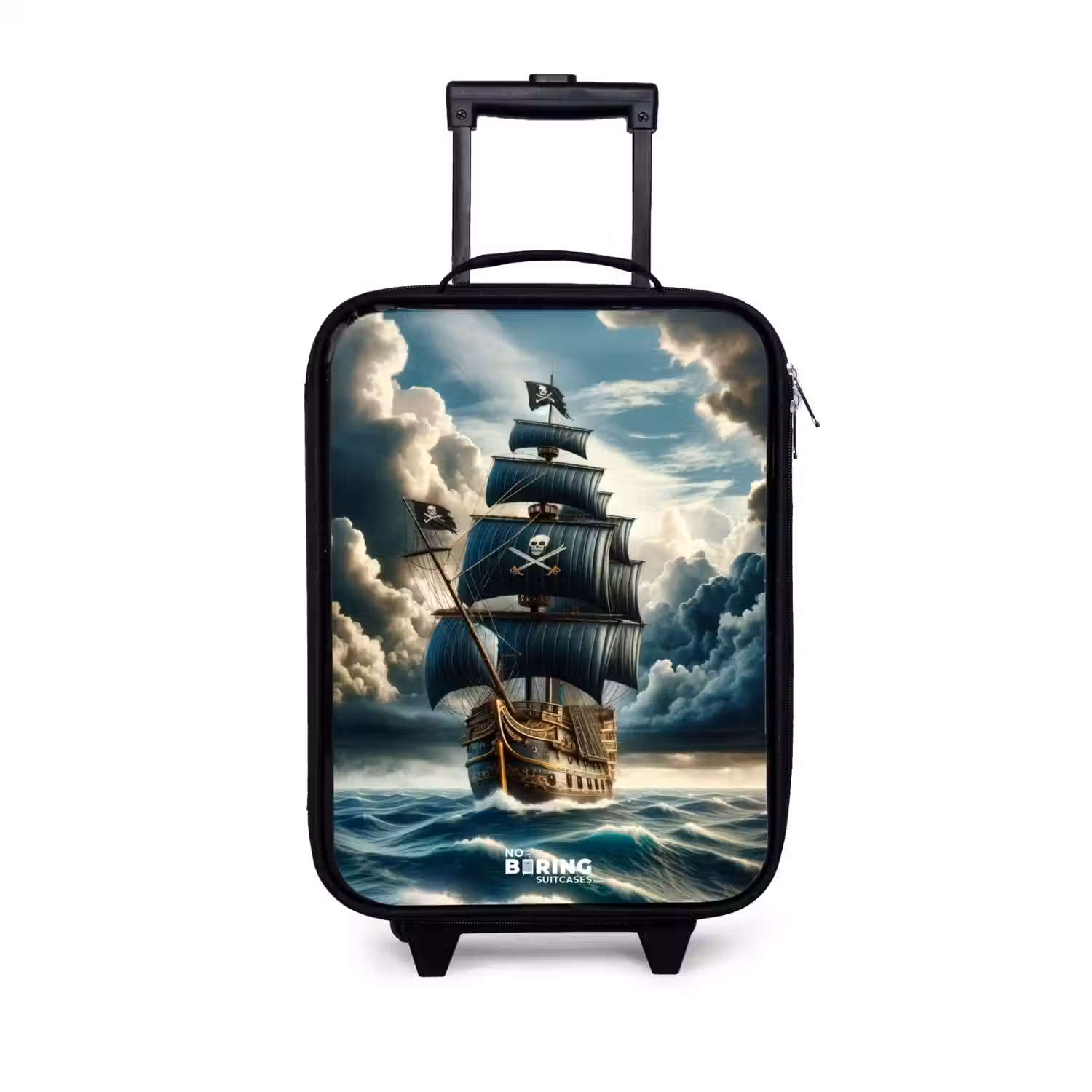 Piratenschip op een woeste zee Kinderkoffer - Zwart klein -3d