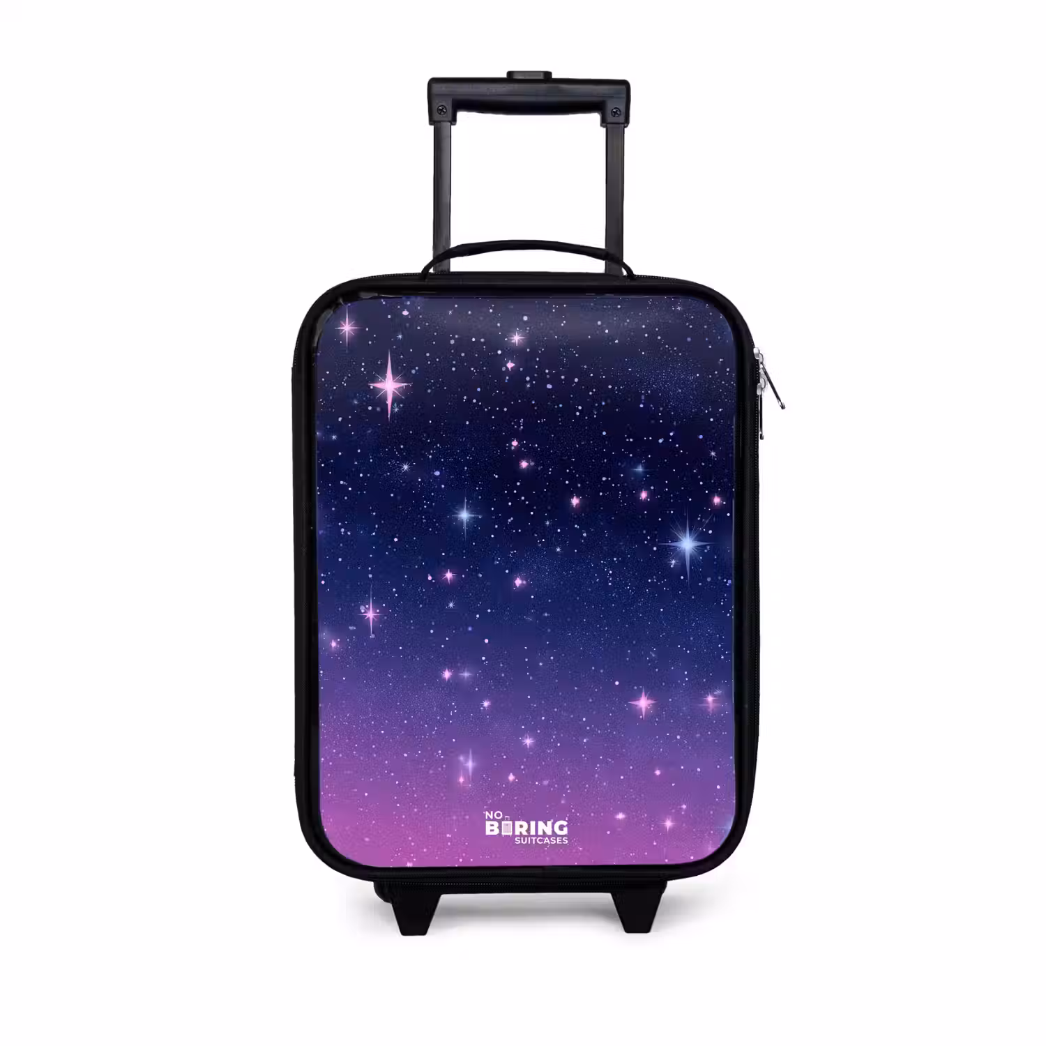 Sterren - Galaxy - Blauw - Roze Kinderkoffer - Zwart klein -3d