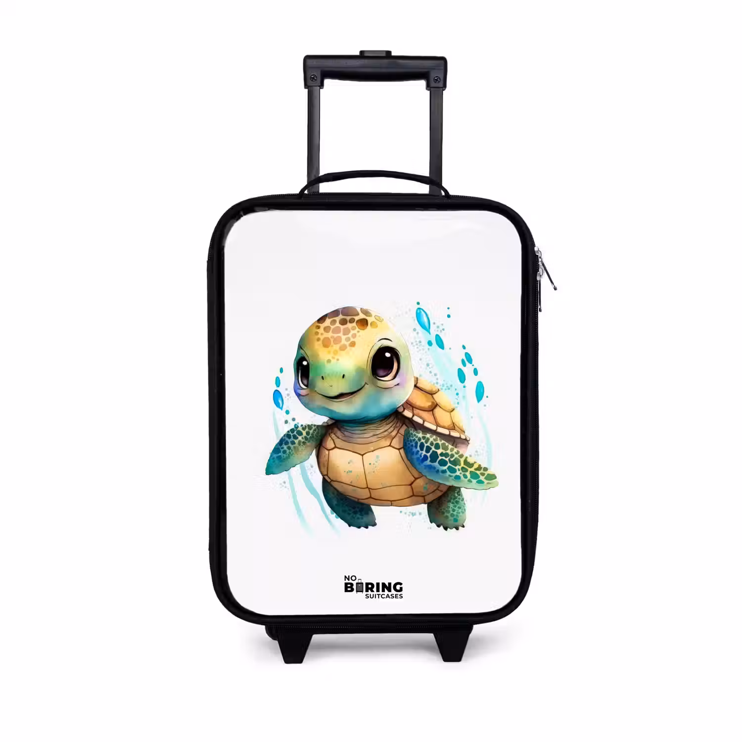 Zeeschildpad met grote ogen Kinderkoffer - Zwart klein -3d