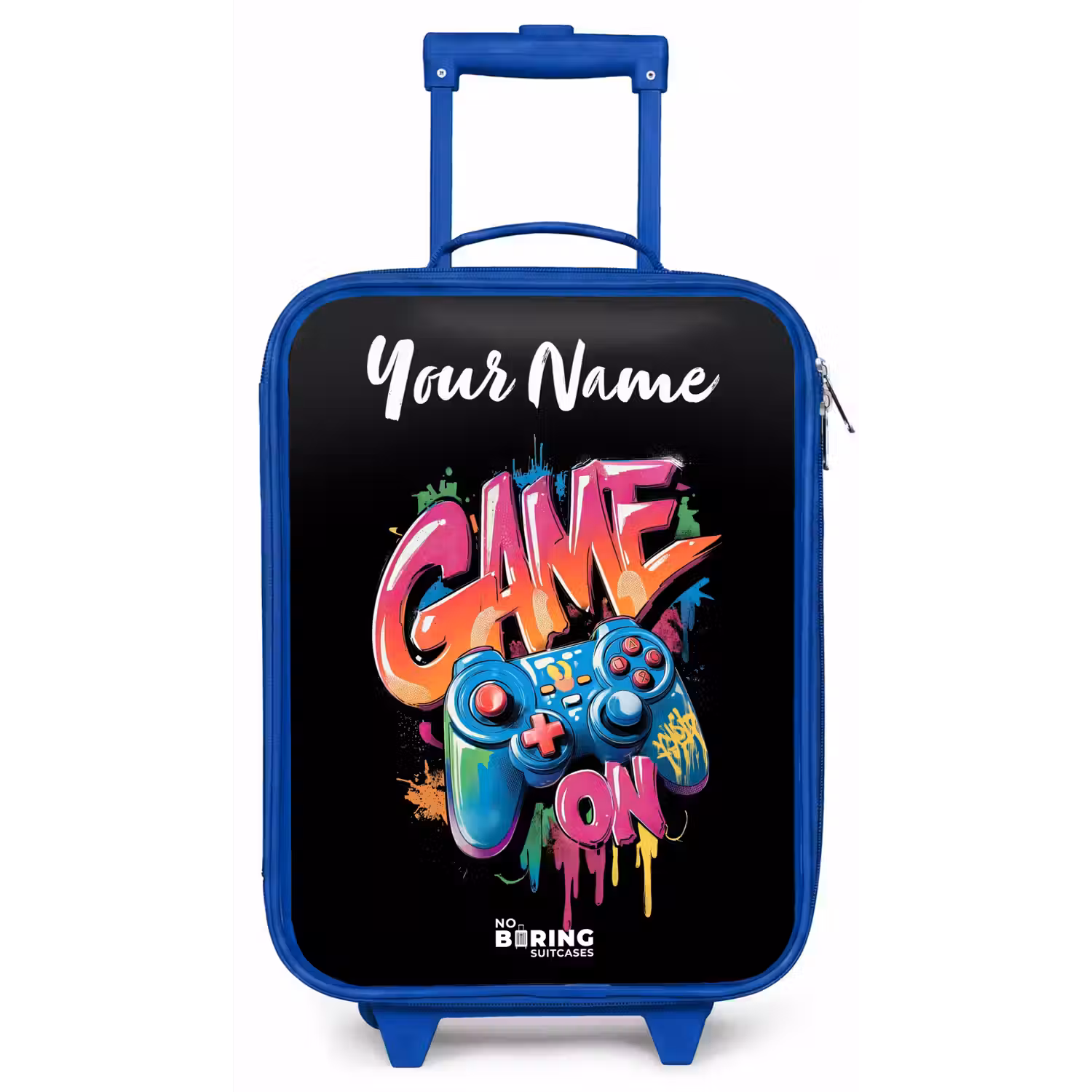 Controller - Game - Graffiti - Tekst Kinderkoffer - Blauw klein -zz3dotto