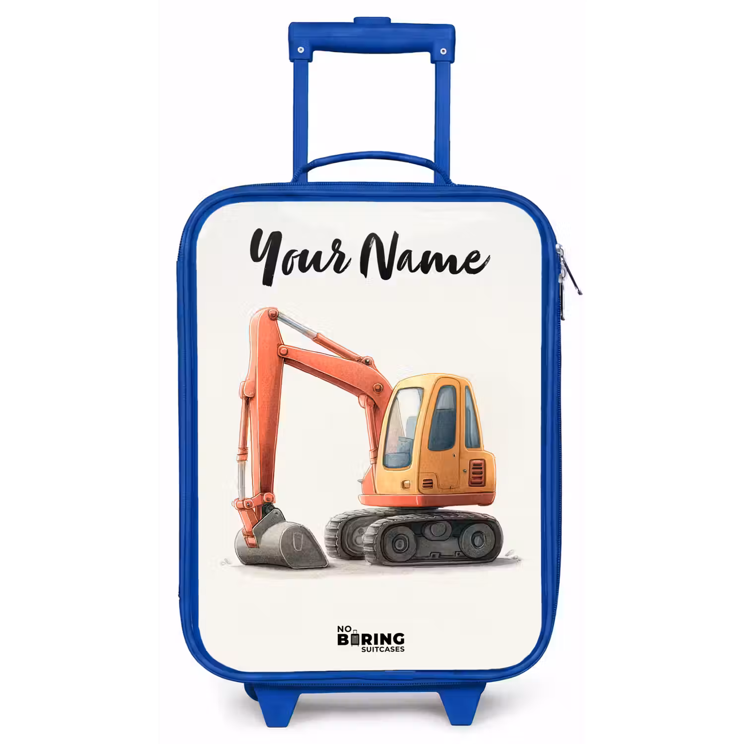 Graafmachine - Getekend - Oranje Kinderkoffer - Blauw klein -zz3dotto